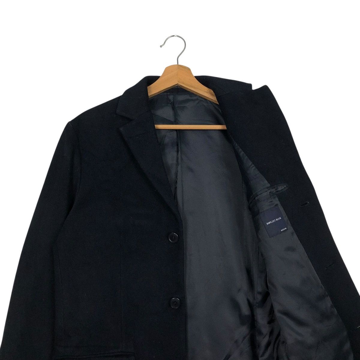 Issey Miyake 🔥RICH BLACK VINTAGE WOOL LONG JACKET SHIPS JET BLUE JAPAN Size US M / EU 48-50 / 2 - 14 Thumbnail