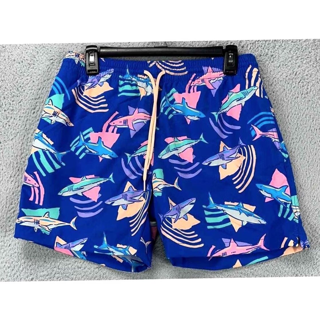 Chubbies Chubbies Swim Trunks Men Medium Blue The Daddy Shark Lined Board Shorts NEW A10 Size US 31 - 2 Thumbnail