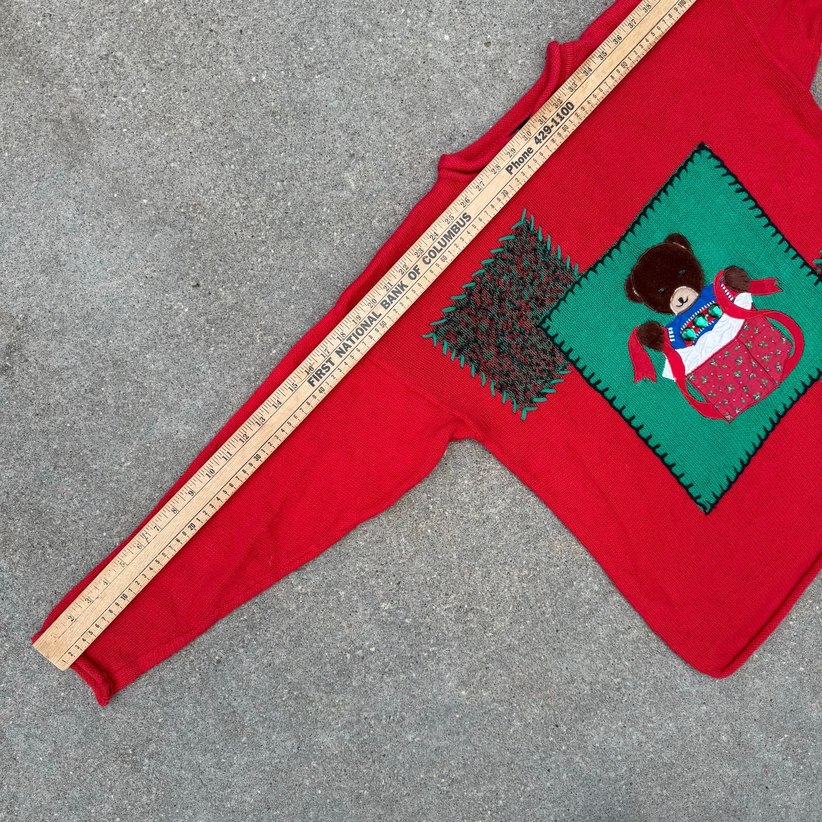 Vintage 90s Red Teddy Bear Christmas Sweater Nostalgia SMALL Size S / US 4 / IT 40 - 6 Thumbnail