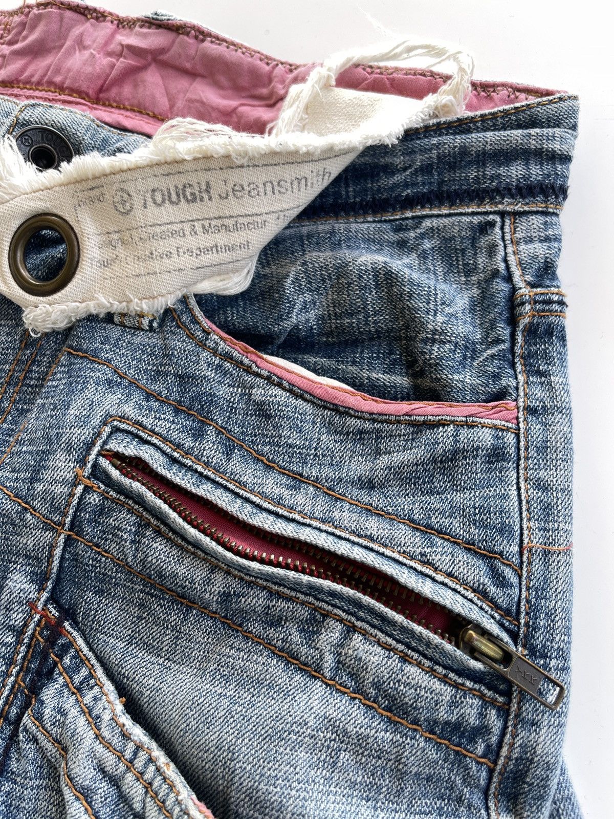 Japanese Brand Tough Jeansmith Curve Crazy Distressed Denim Size US 30 / EU 46 - 12 Thumbnail