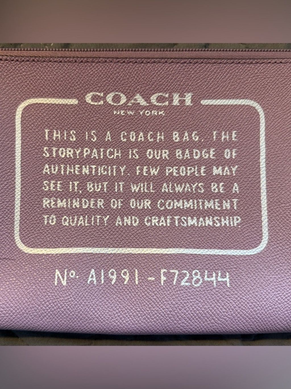 Coach Coach Mauve Pebbled Leather Wristlet Pouch Storypatch EUC Size ONE SIZE - 2 Thumbnail
