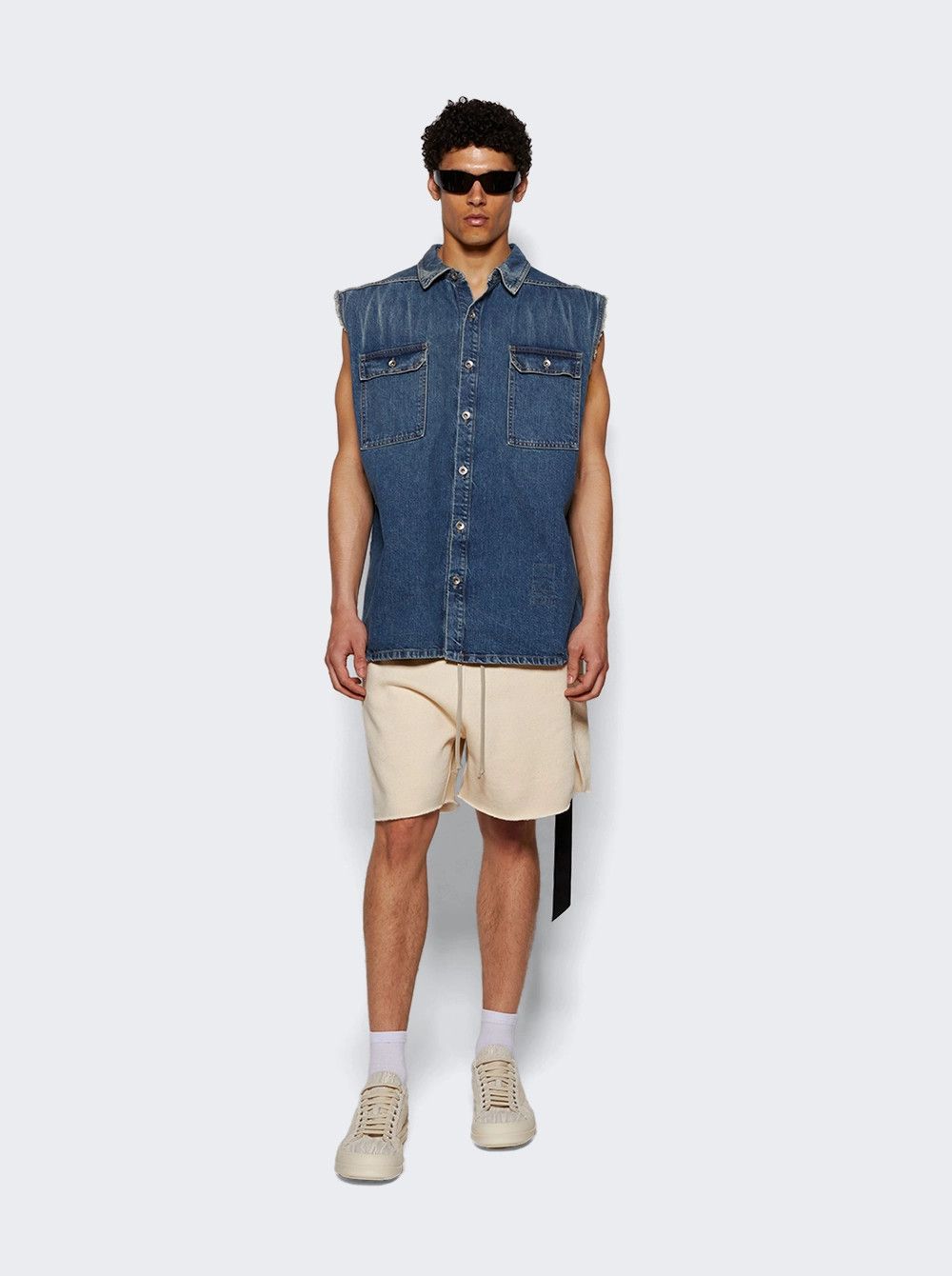 Rick Owens o1mle0226 SL Tommy Jumbo Outershirt In Blue Size US XXL / EU 58 / 5 - 5 Thumbnail