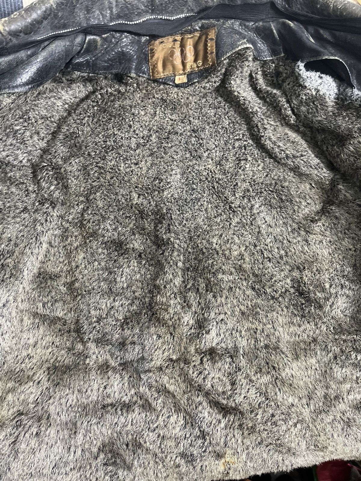 Vintage Vintage 80s Trashed Leather Jacket Gold Rings Size US M / EU 48-50 / 2 - 10 Thumbnail