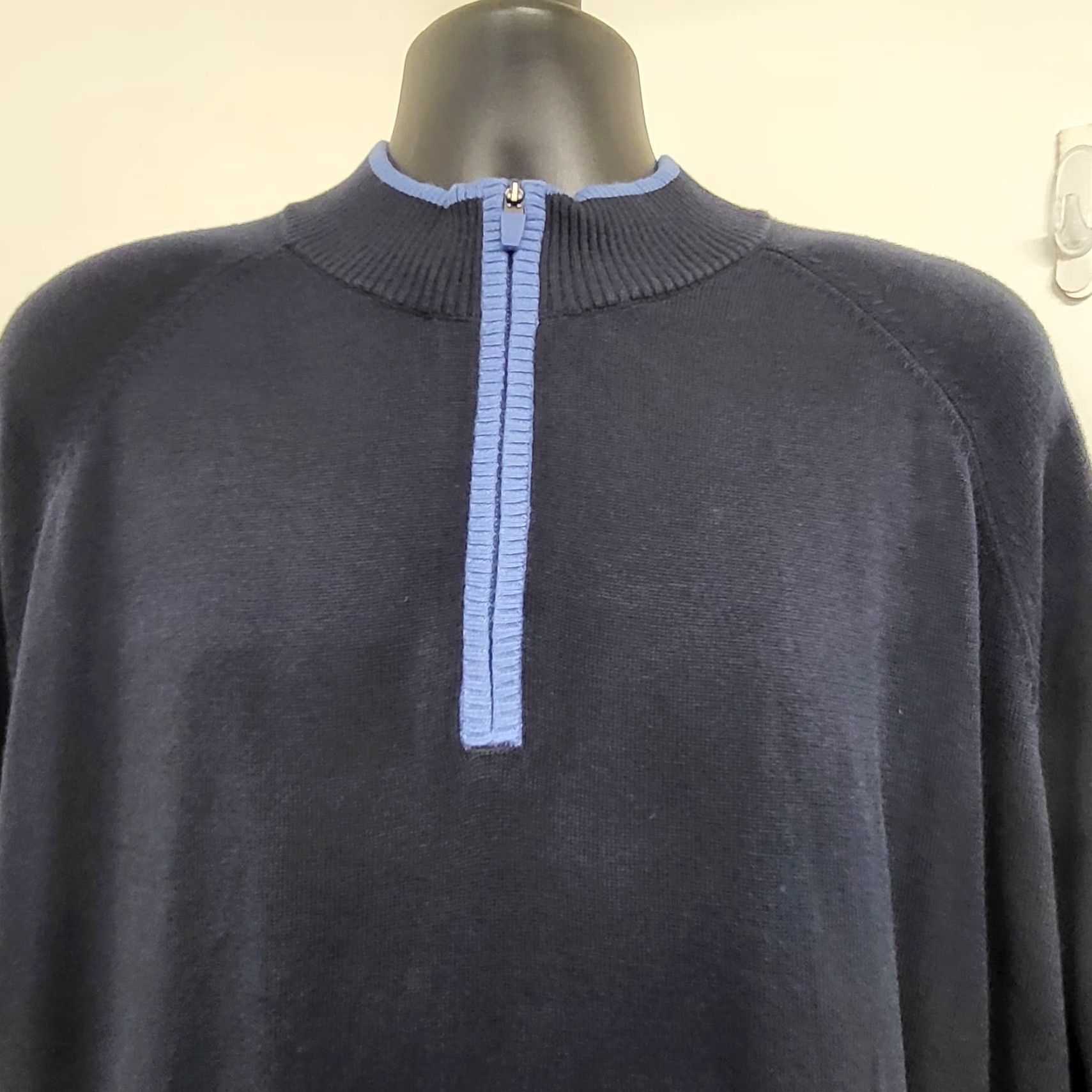 Vintage Duluth Trading Company Sweater Men XL Blue 1/4 Zip Pullover Cotton Blend Knit Classic Casual Workwear Mens Pullover 1/4 Zip Zip Mock Neck Size US L / EU 52-54 / 3 - 4 Thumbnail