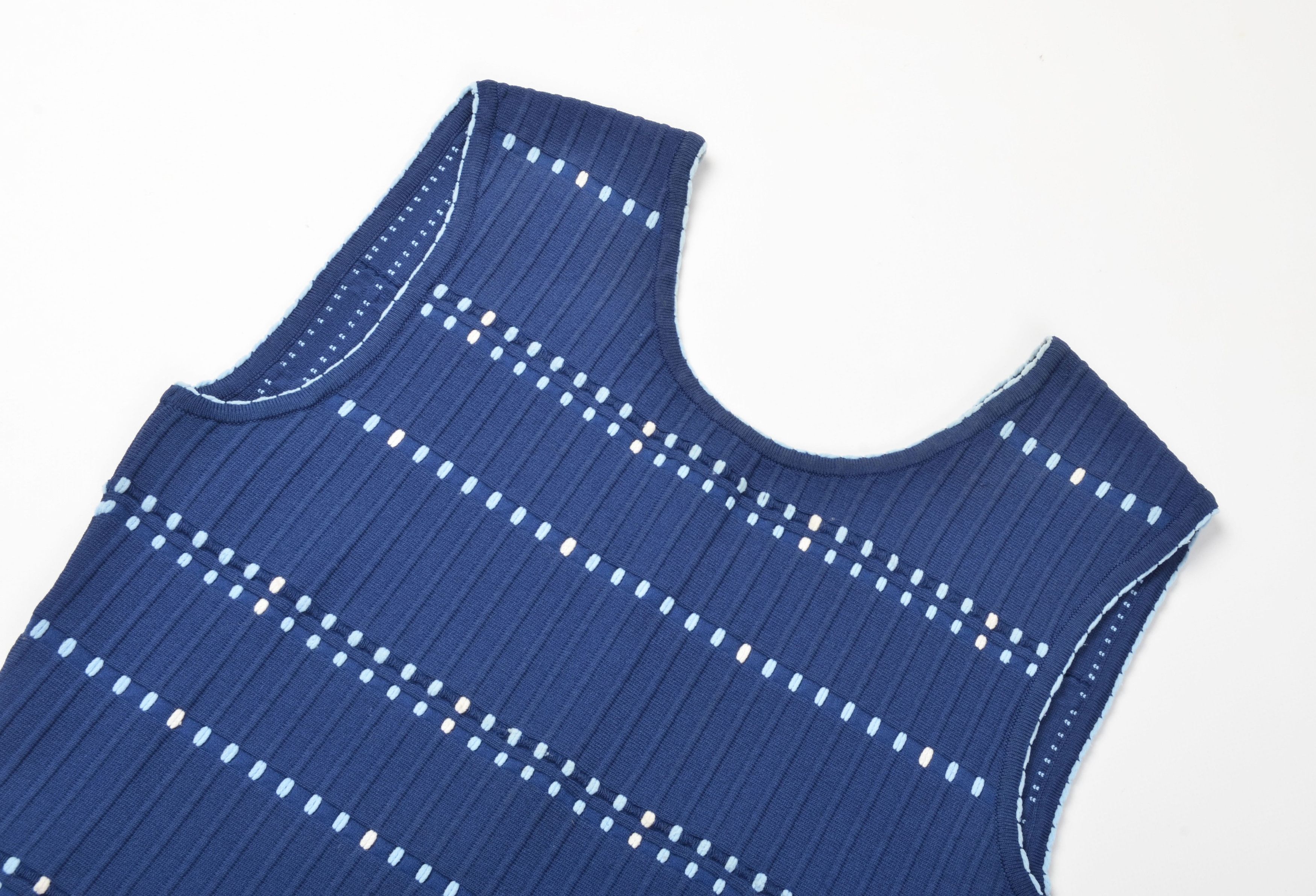 Sandro Women's Sandro Paris Coquette Sleeveless Textured Blue Top Size S / US 4 / IT 40 - 4 Thumbnail