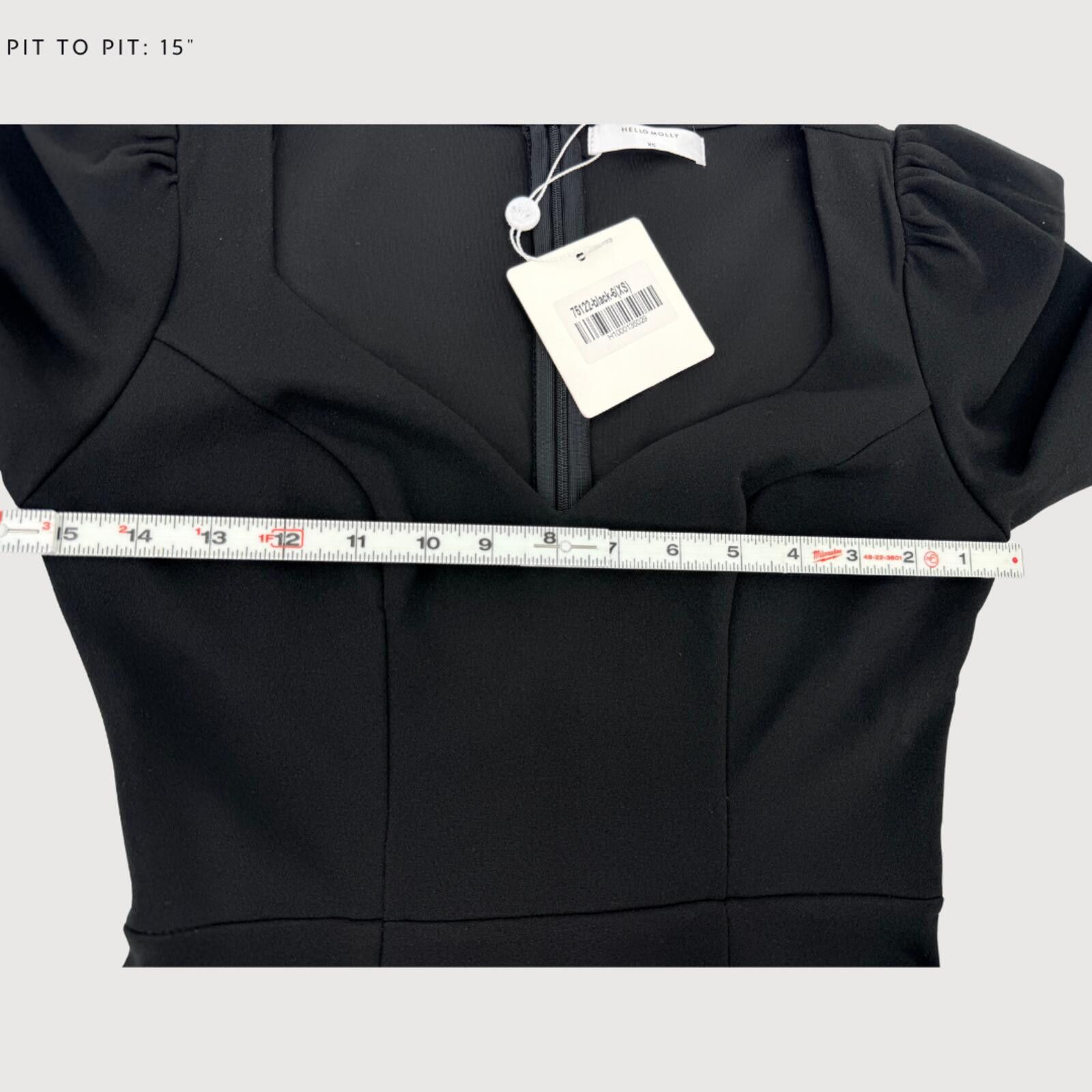 Other Hello Molly Puff Sleeve Bodycon Mini Dress Black XS Size XS / US 0-2 / IT 36-38 - 7 Thumbnail