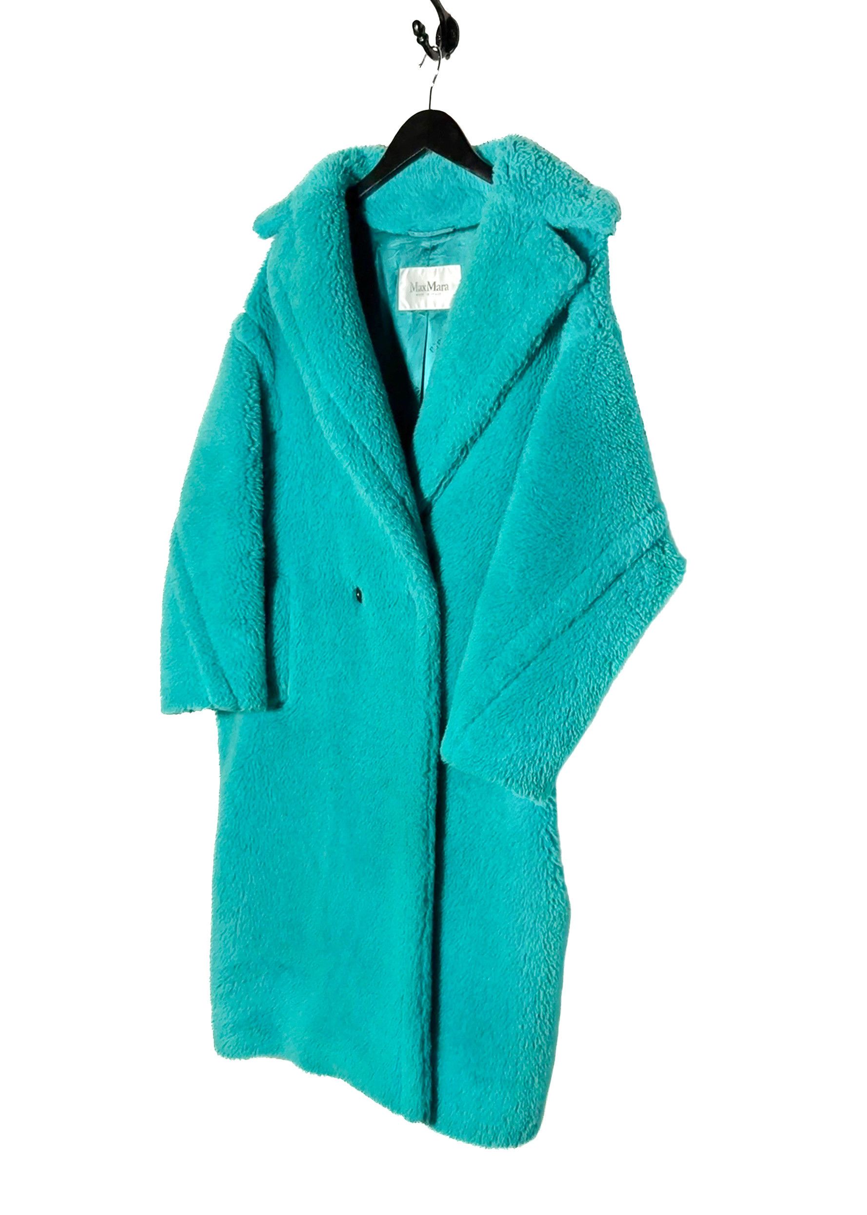 Max Mara MaxMara Turquoise Teddy Bear Icon Alpaca Blend Coat Size S / US 4 / IT 40 - 2 Thumbnail