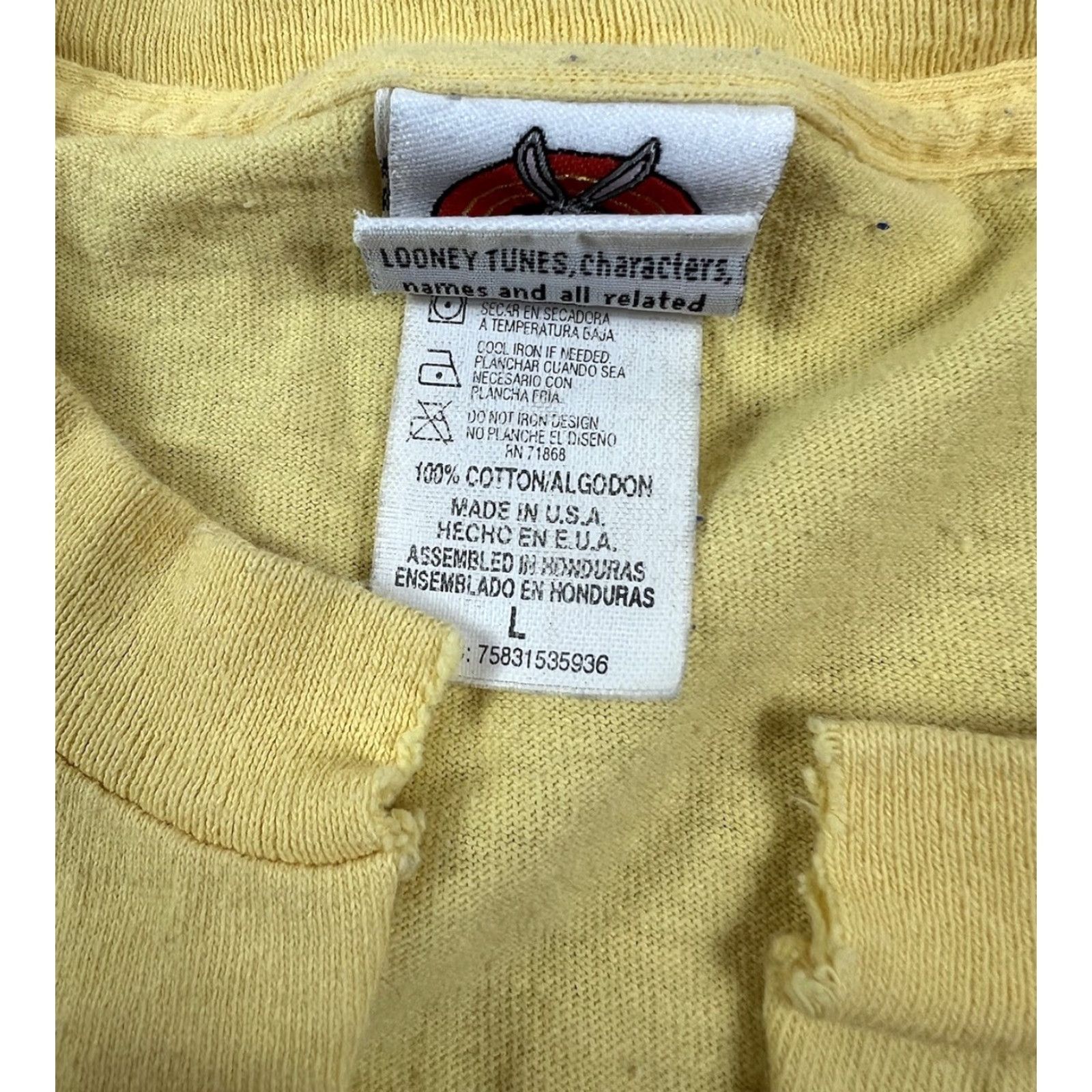 Vintage VINTAGE Tweety Bird Shirt Yellow 90s Looney Tunes T-Shirt Short Sleeve Graphic Print Crew Neck Large Men / Women? Size US L / EU 52-54 / 3 - 5 Thumbnail