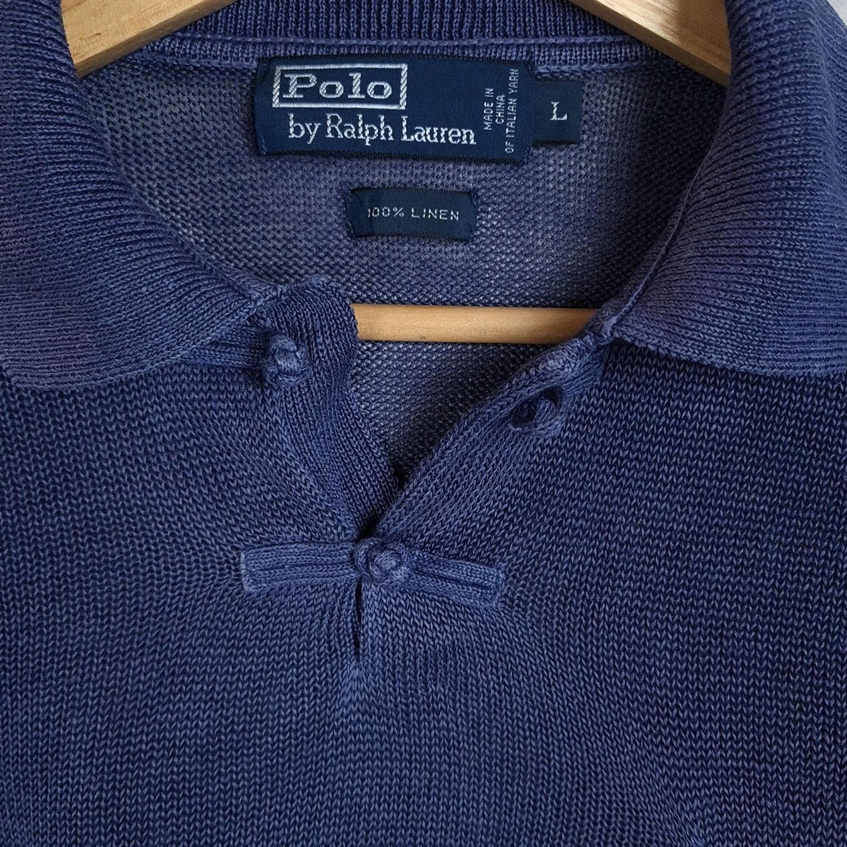 Polo Ralph Lauren Polo Ralph Lauren Shirt Mens Large Blue Linen Dragon Knit Collared Pocket Size US L / EU 52-54 / 3 - 4 Thumbnail