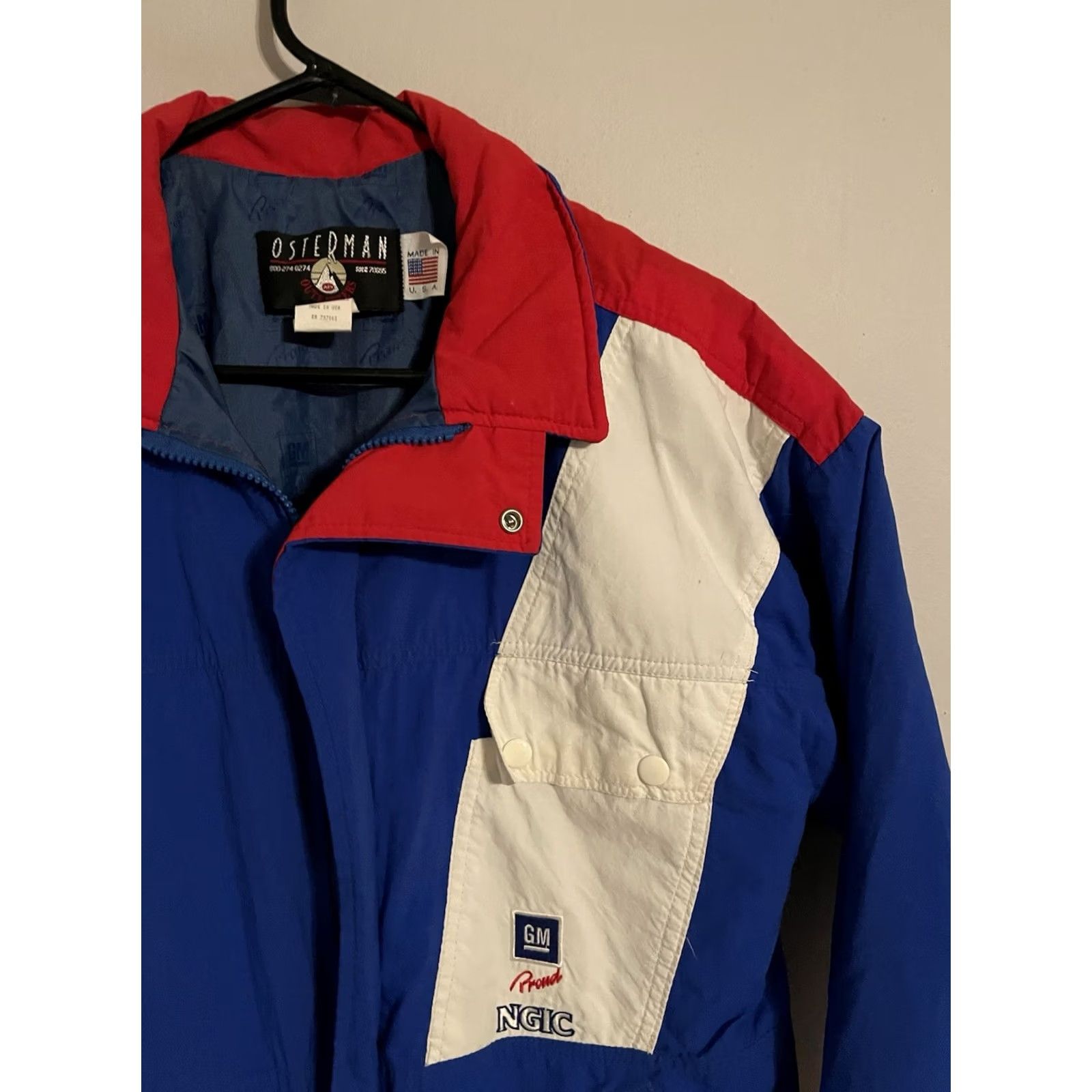 Vintage Vintage GM Proud NGIC General Motors Cars Racing Osterman Jacket - Mens Medium Blue Nylon Size US M / EU 48-50 / 2 - 2 Thumbnail