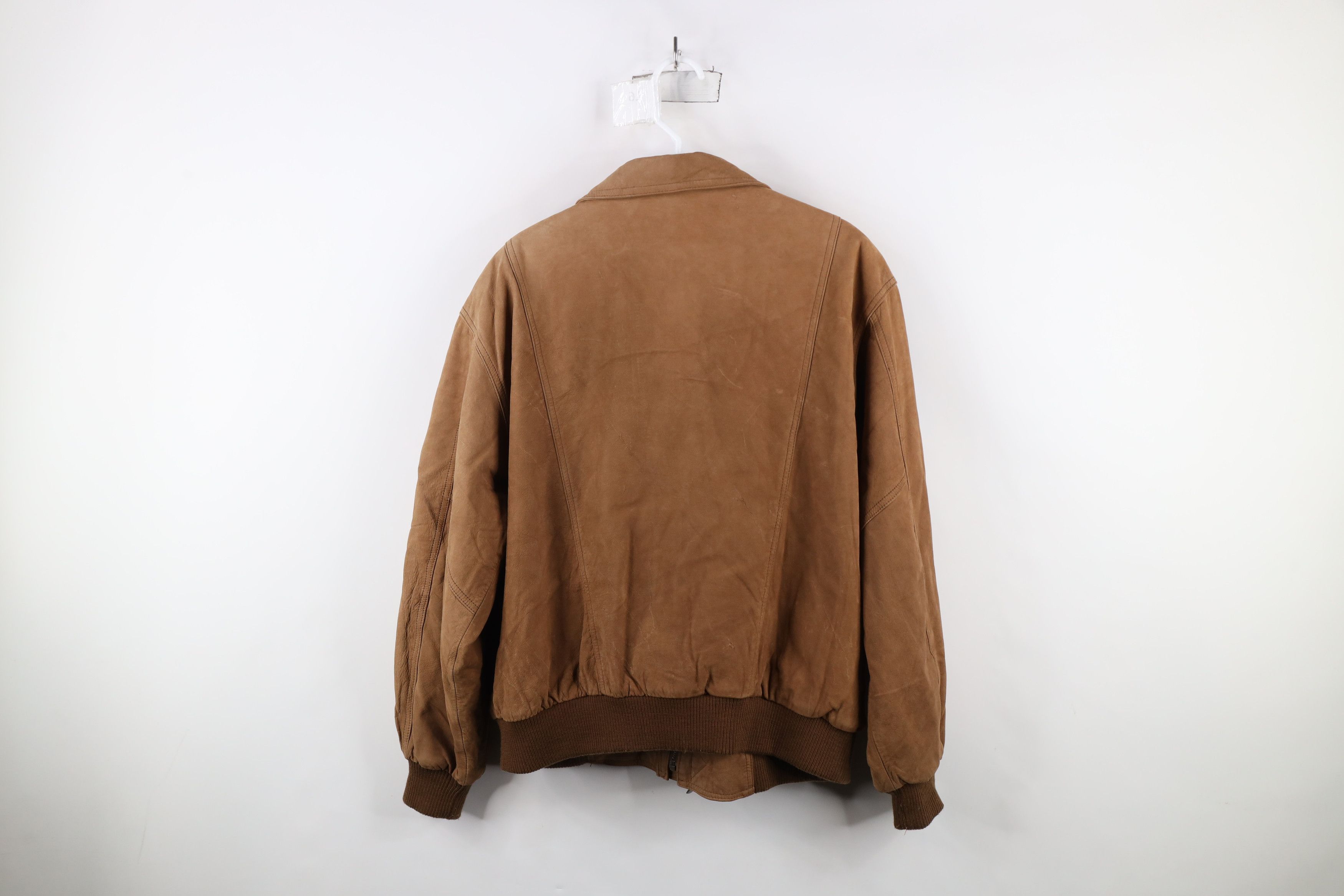 Vintage Vintage 90s Streetwear Button Suede Leather Bomber Jacket Size US XL / EU 56 / 4 - 13 Thumbnail