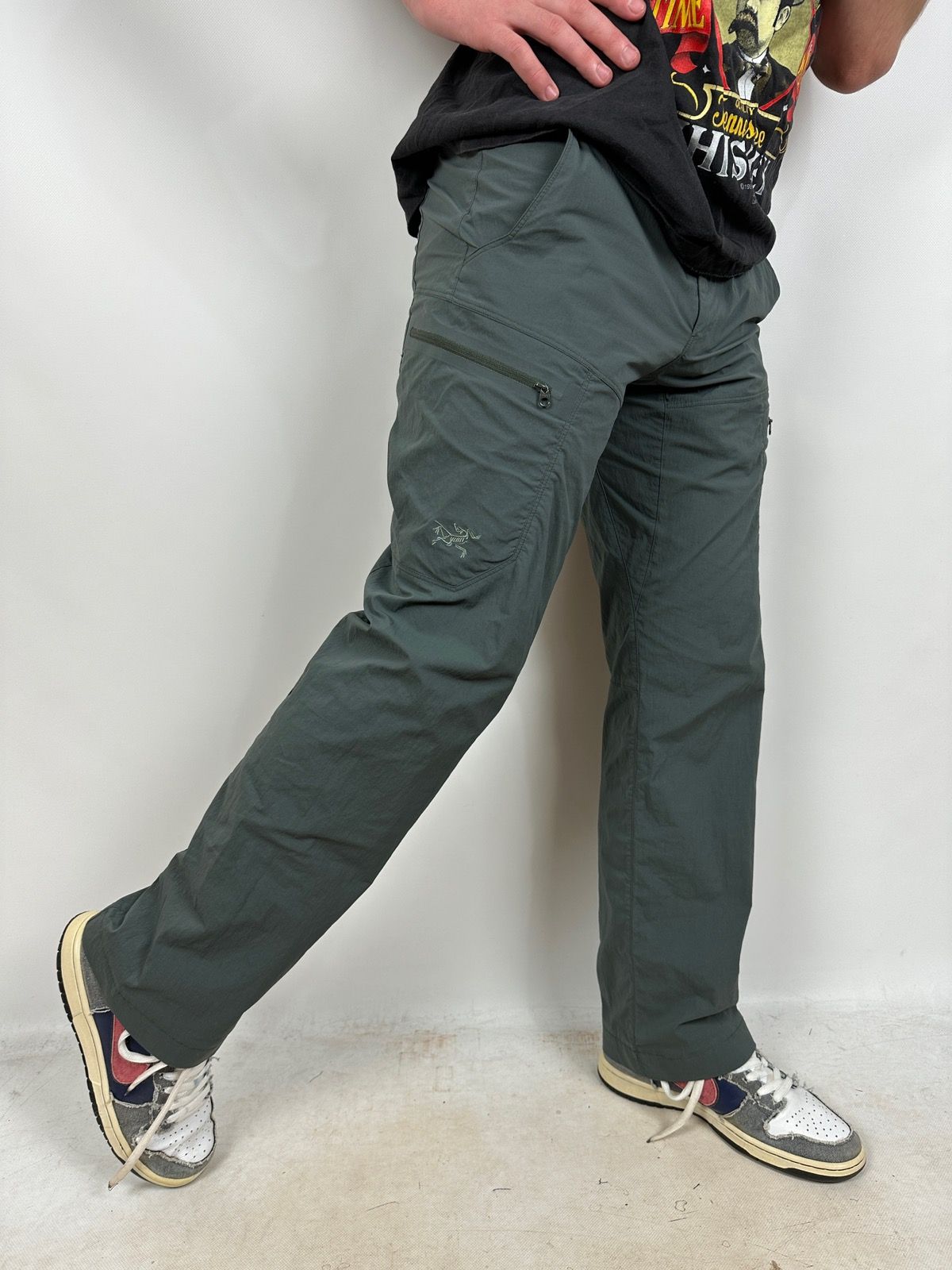 Pre-owned Arcteryx X Vintage Arcteryx Navy Green Nylon Cargo Pants Travis Style