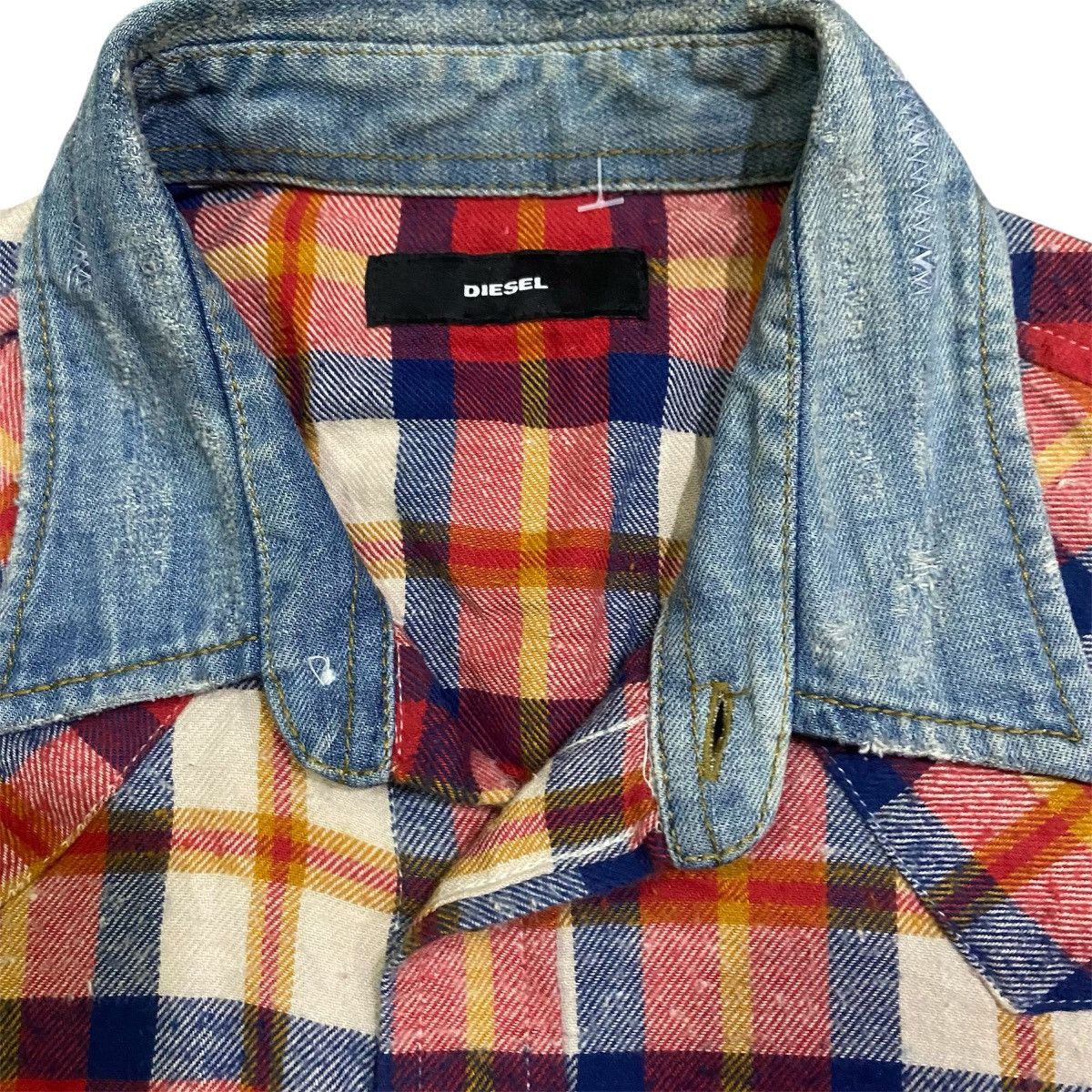 Diesel Diesel Red Camicia Western Flannel Snap Button Denim Collar Size US S / EU 44-46 / 1 - 8 Thumbnail