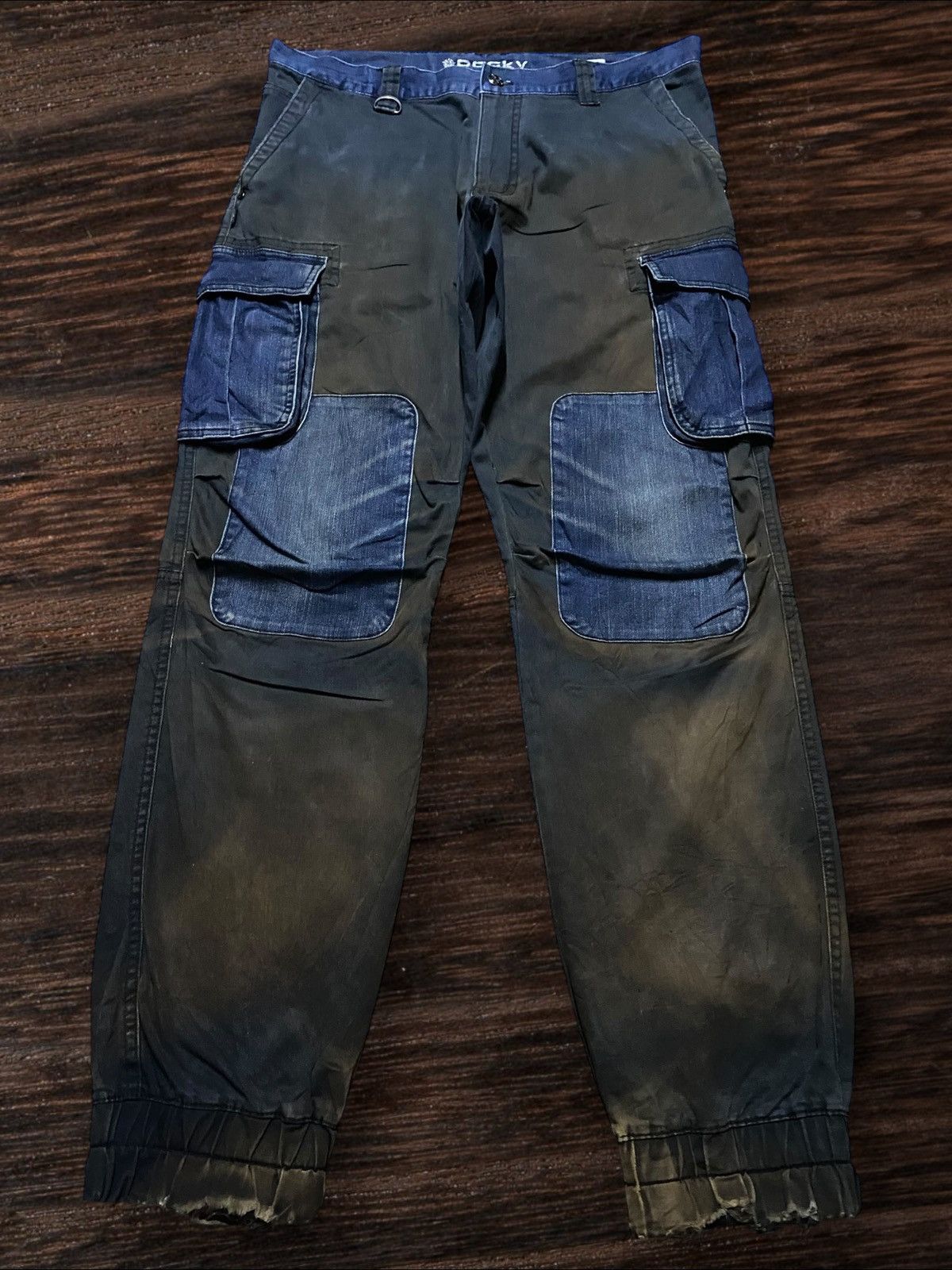 ROCKSMITH Rocky Patchwork Denim Cargo Pants / Utility Workwear Size US 34 / EU 50 - 1 Thumbnail