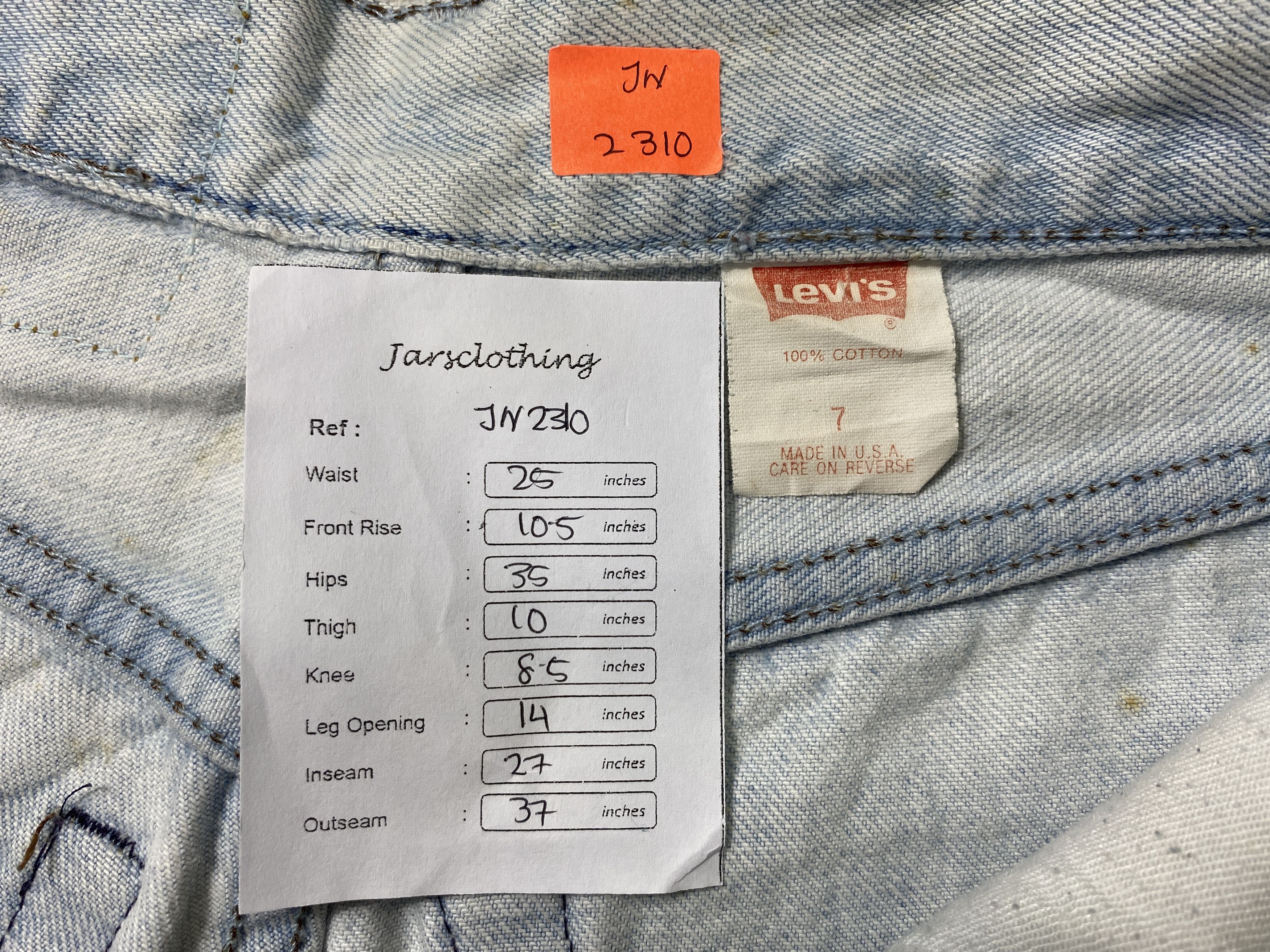 Japanese Brand W25 Light Wash Vintage Levi's 501 USA 25x27 Denim -JN2310 Size US 26 / EU 42 - 8 Thumbnail