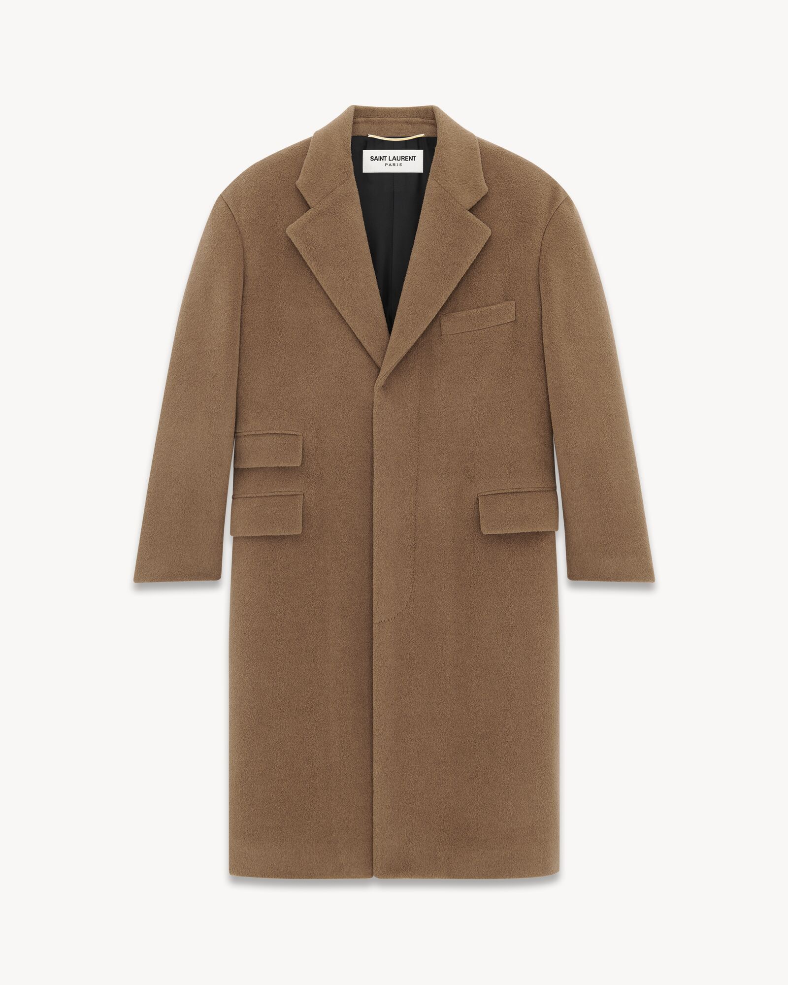 Saint Laurent Paris o1bcso1str1224 Runway Oversized Coat In Wool in Beige Size XS / US 0-2 / IT 36-38 - 1 Thumbnail