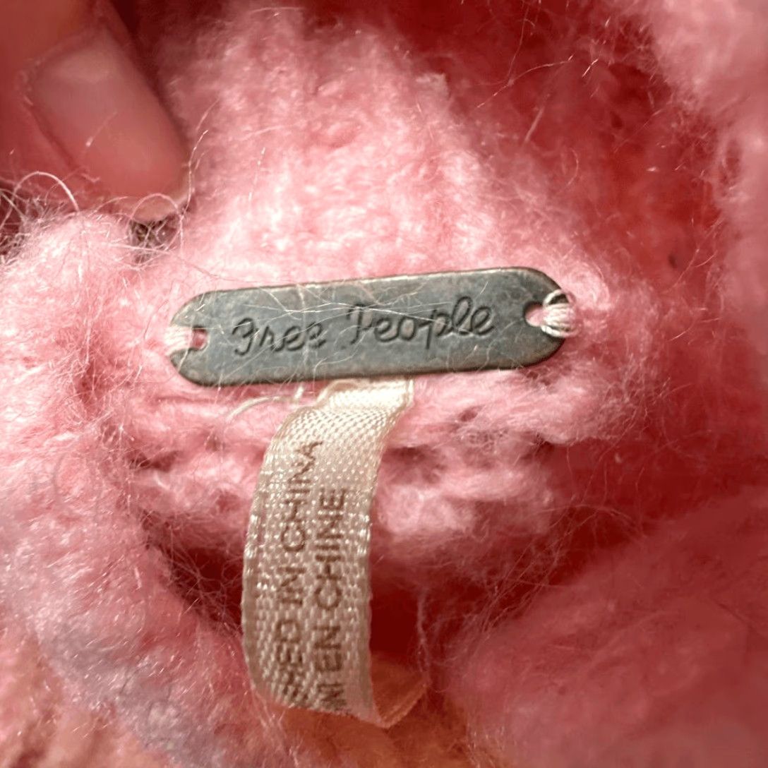 Free People Free People Bradley Sweater Pink Small Knitted Pullover Cropped Boho Chunky Size S / US 4 / IT 40 - 5 Thumbnail