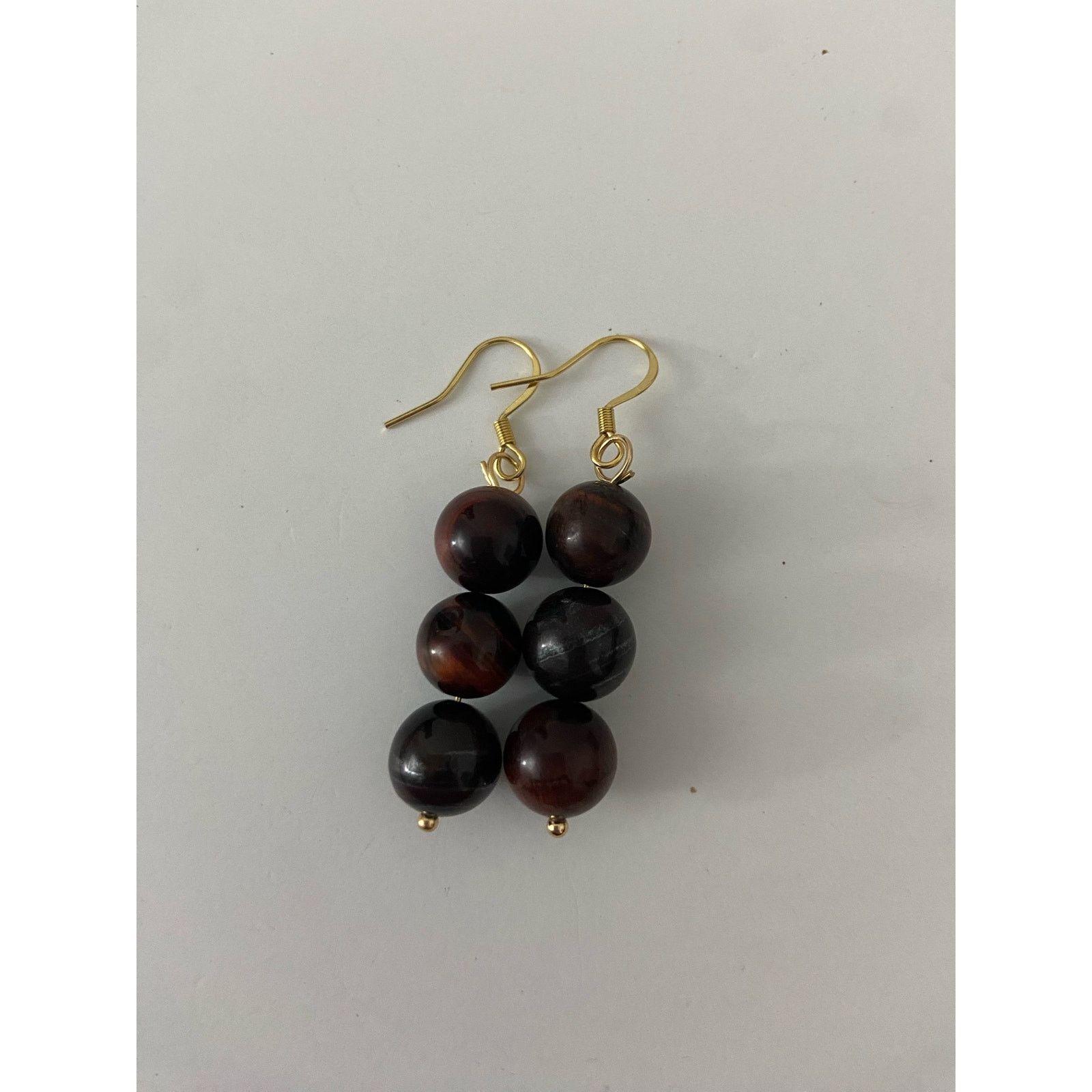 Handmade tigers eye earrings gold plated Size ONE SIZE - 4 Thumbnail