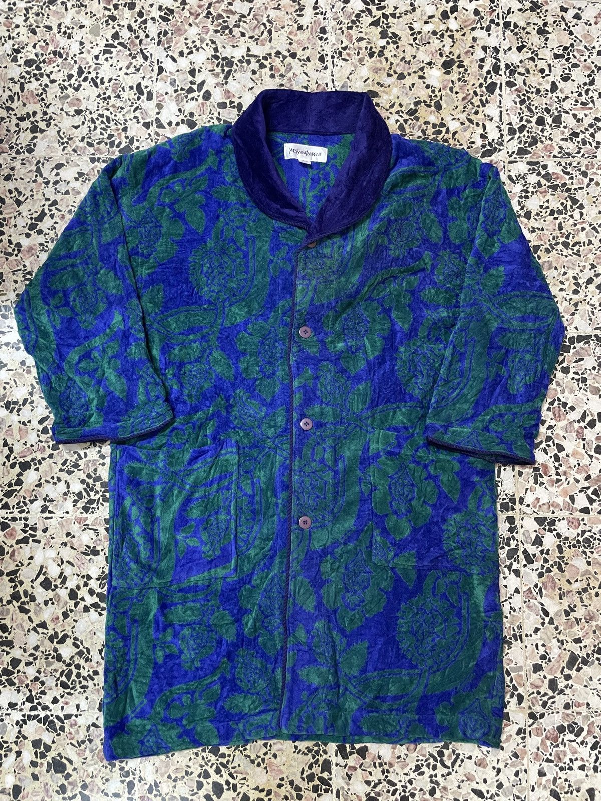 Designer × Yves Saint Laurent Yves Saint Laurent YSL Bathrobe Multicolor Floral Native Size US L / EU 52-54 / 3 - 3 Thumbnail