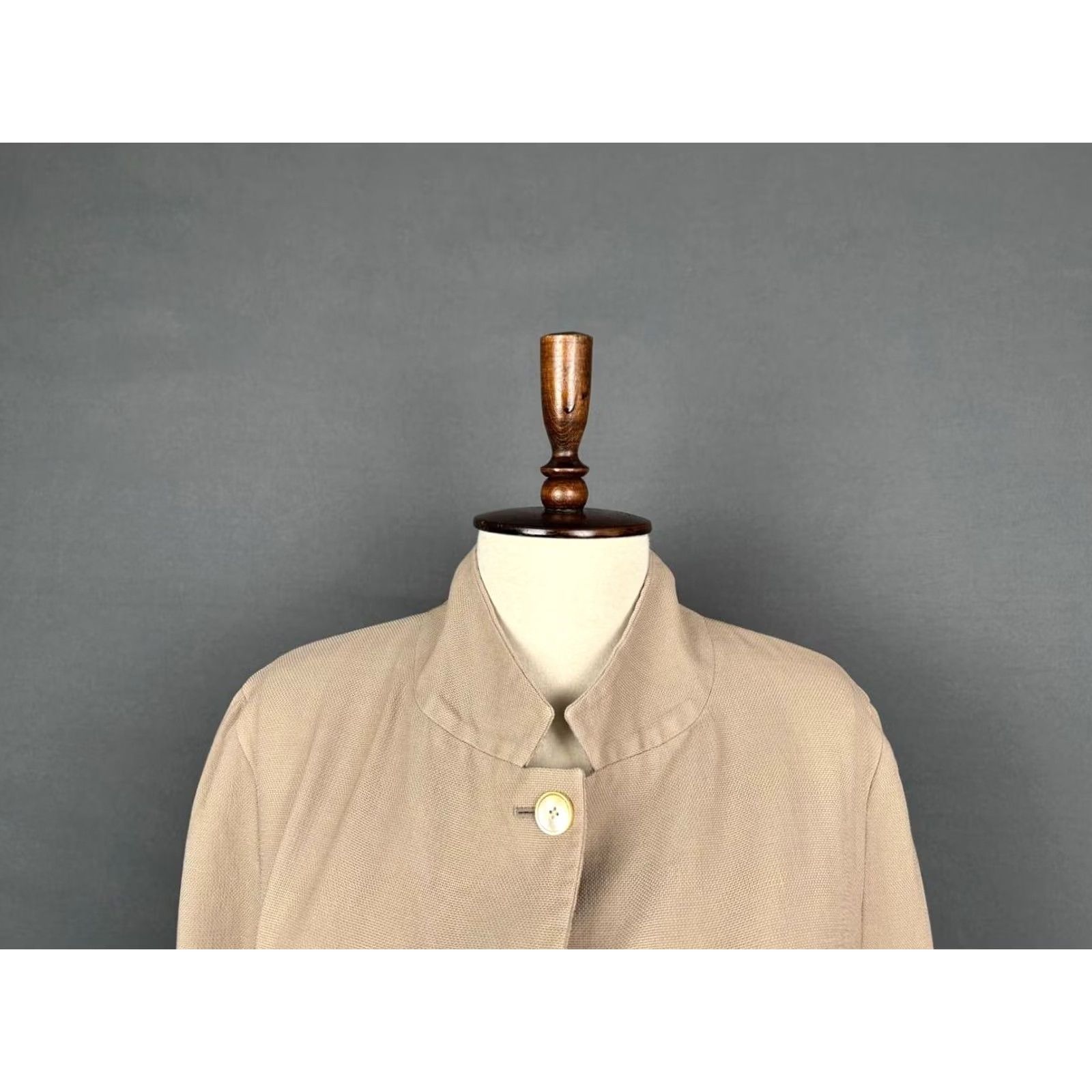 Boglioli Boglioli Trench Coat Brown Long Sleeve High Neck Pockets Button Womens One Size Jacket Size ONE SIZE - 6 Thumbnail