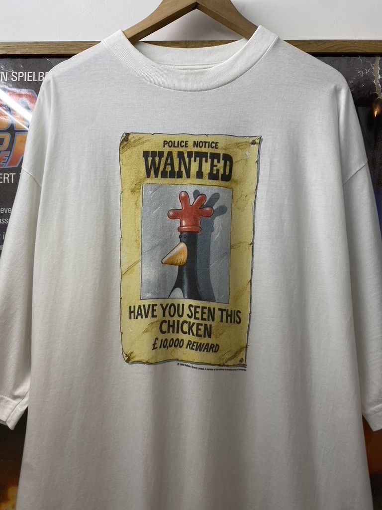 Vintage 90s Wallace & Gromit Feathers McGraw Wanted Poster Tee Size US XXL / EU 58 / 5 - 2 Thumbnail