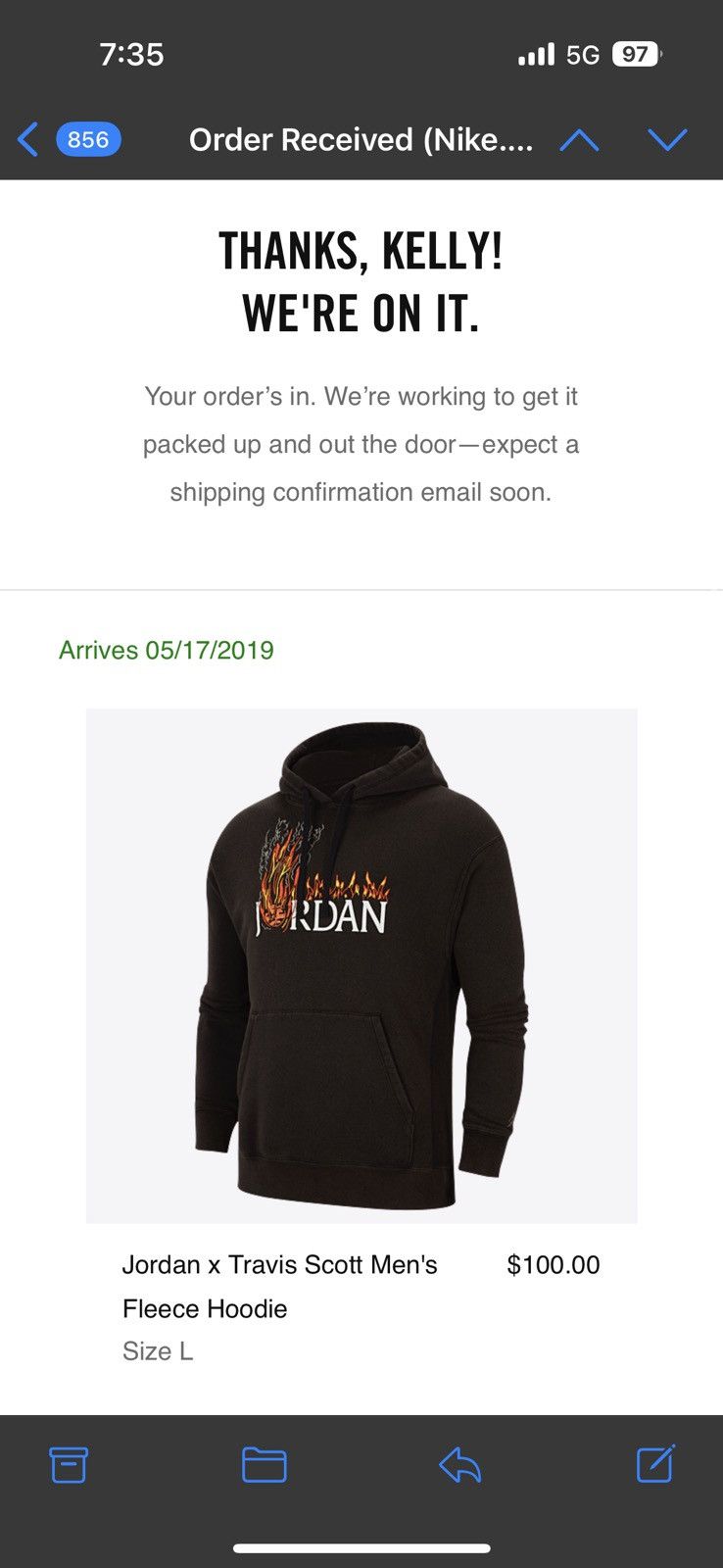 Jordan Brand × Travis Scott Cactus Jack Jordan Sweatshirt Size US L / EU 52-54 / 3 - 6 Thumbnail