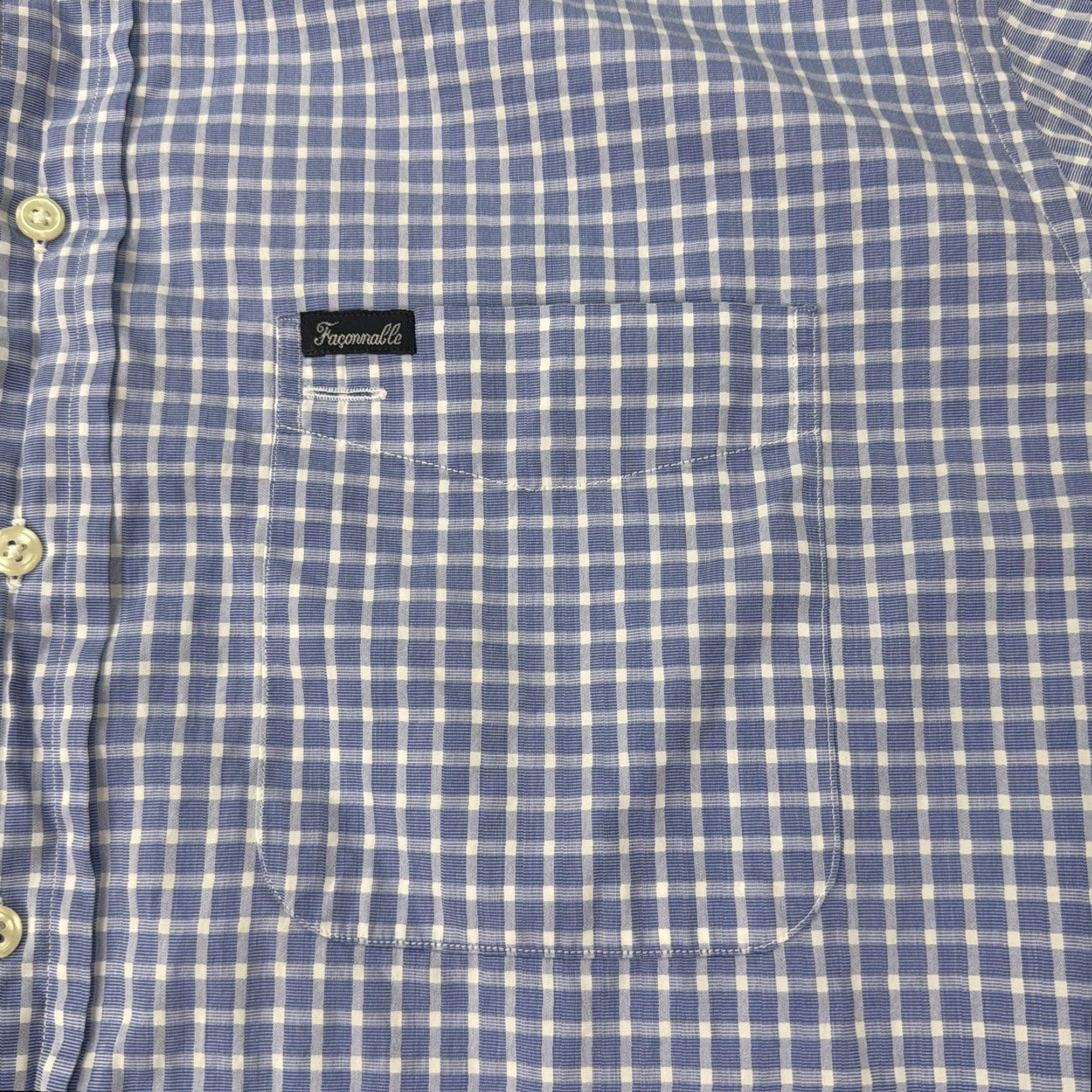 Faconnable VINTAGE Faconnable Shirt Mens Large Blue White Check Button Down Cotton Made USA Size US L / EU 52-54 / 3 - 2 Thumbnail