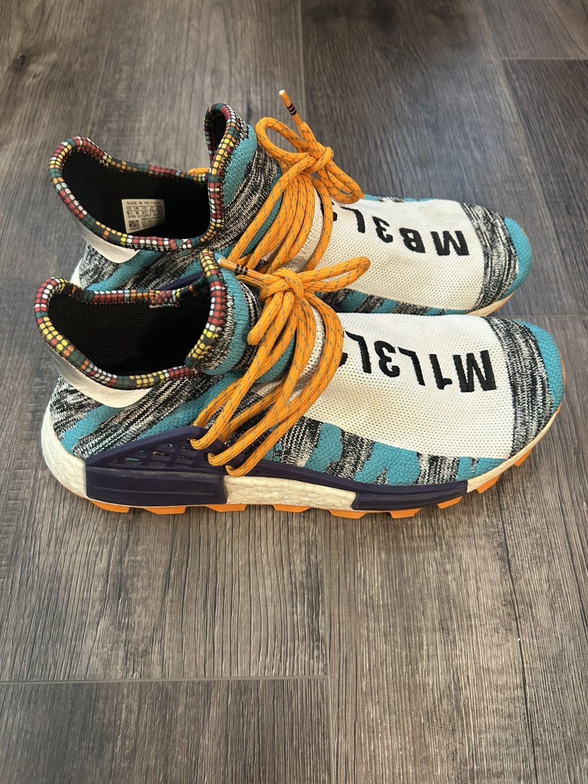 Adidas × Pharrell adidas NMD Hu Pharrell Solar Pack Orange Size US 9.5 / EU 42-43 - 2 Thumbnail
