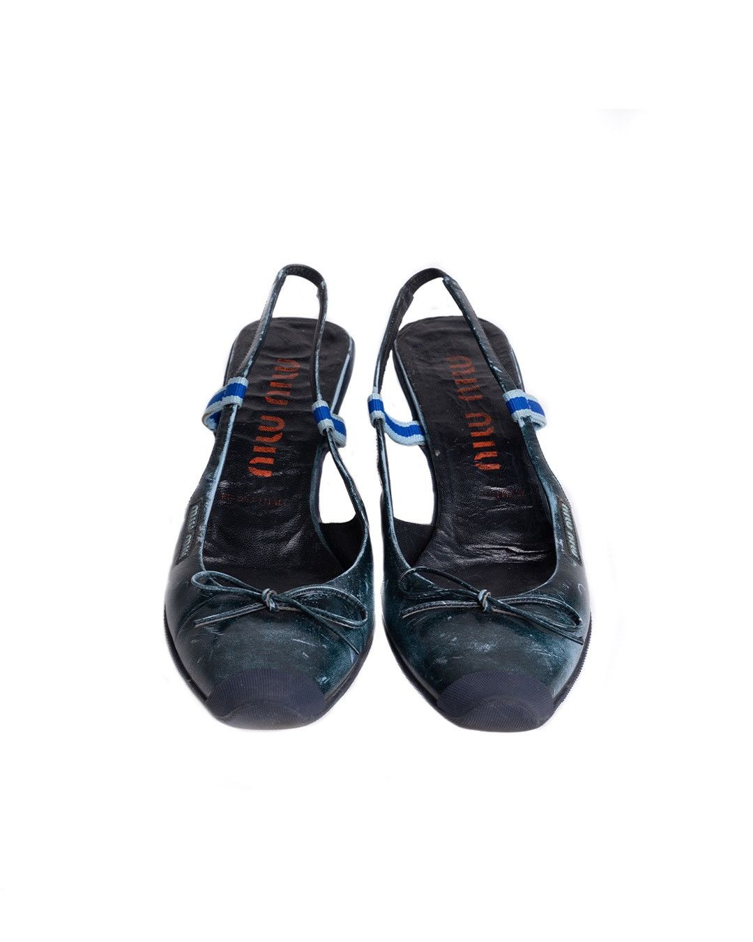 Miu Miu Miu Miu S/S2000 Leather Mules in Blue Size US 7 / IT 37 - 5 Thumbnail