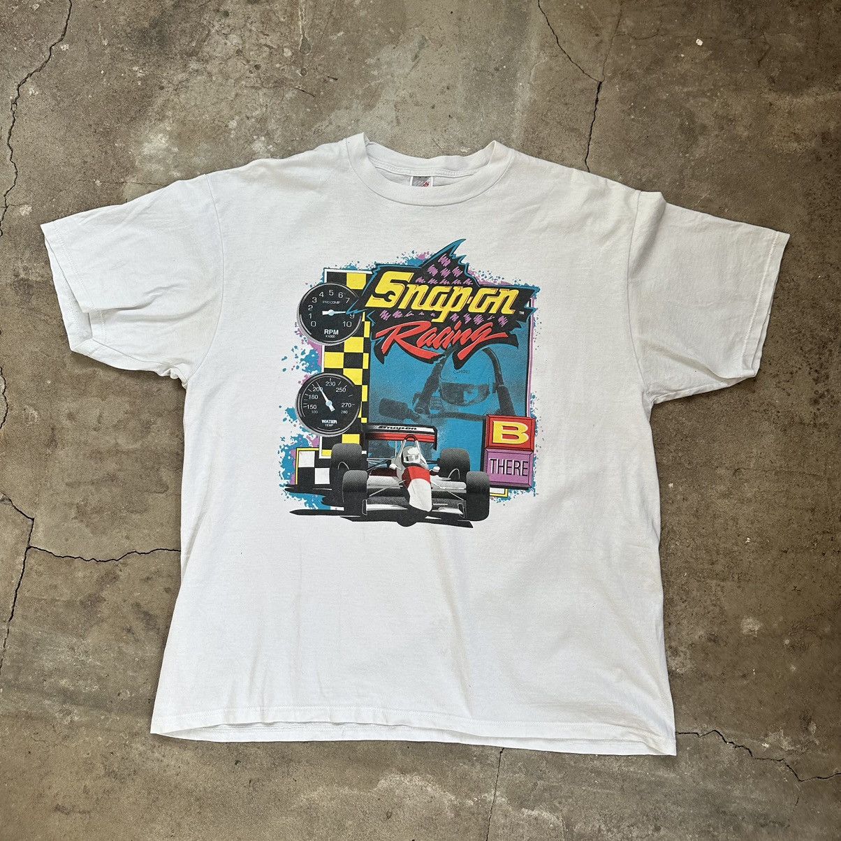 NASCAR Vintage Sun Faded Thrashed Snap On Racing T-Shirt Tee XXL Size US XXL / EU 58 / 5 - 4 Thumbnail