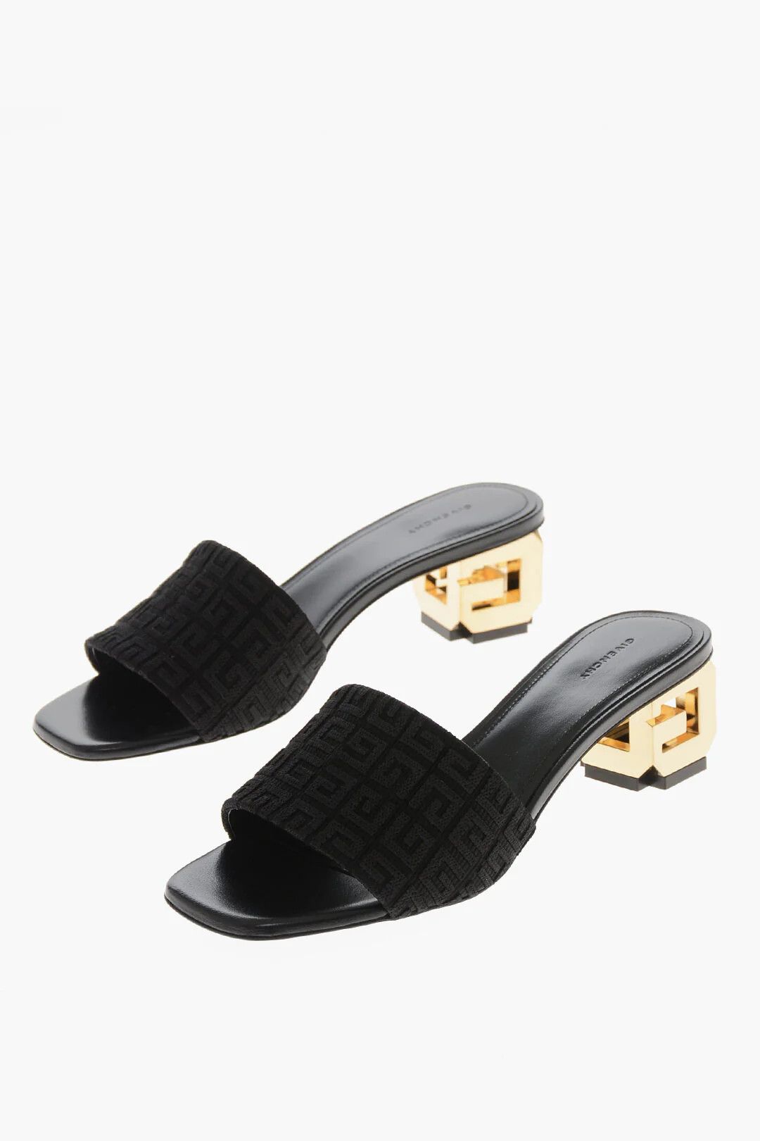 Givenchy og1mm0326 Open-Toe Jacquard Fabric Mules in Black Size US 7 / IT 37 - 2 Thumbnail