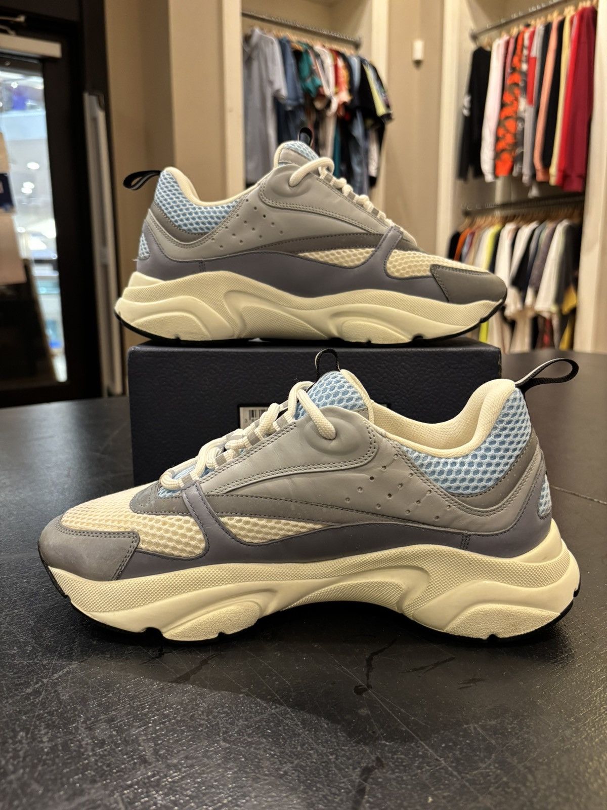 Dior Dior b22 white blue grey sneakers Size US 8 / EU 41 - 5 Thumbnail