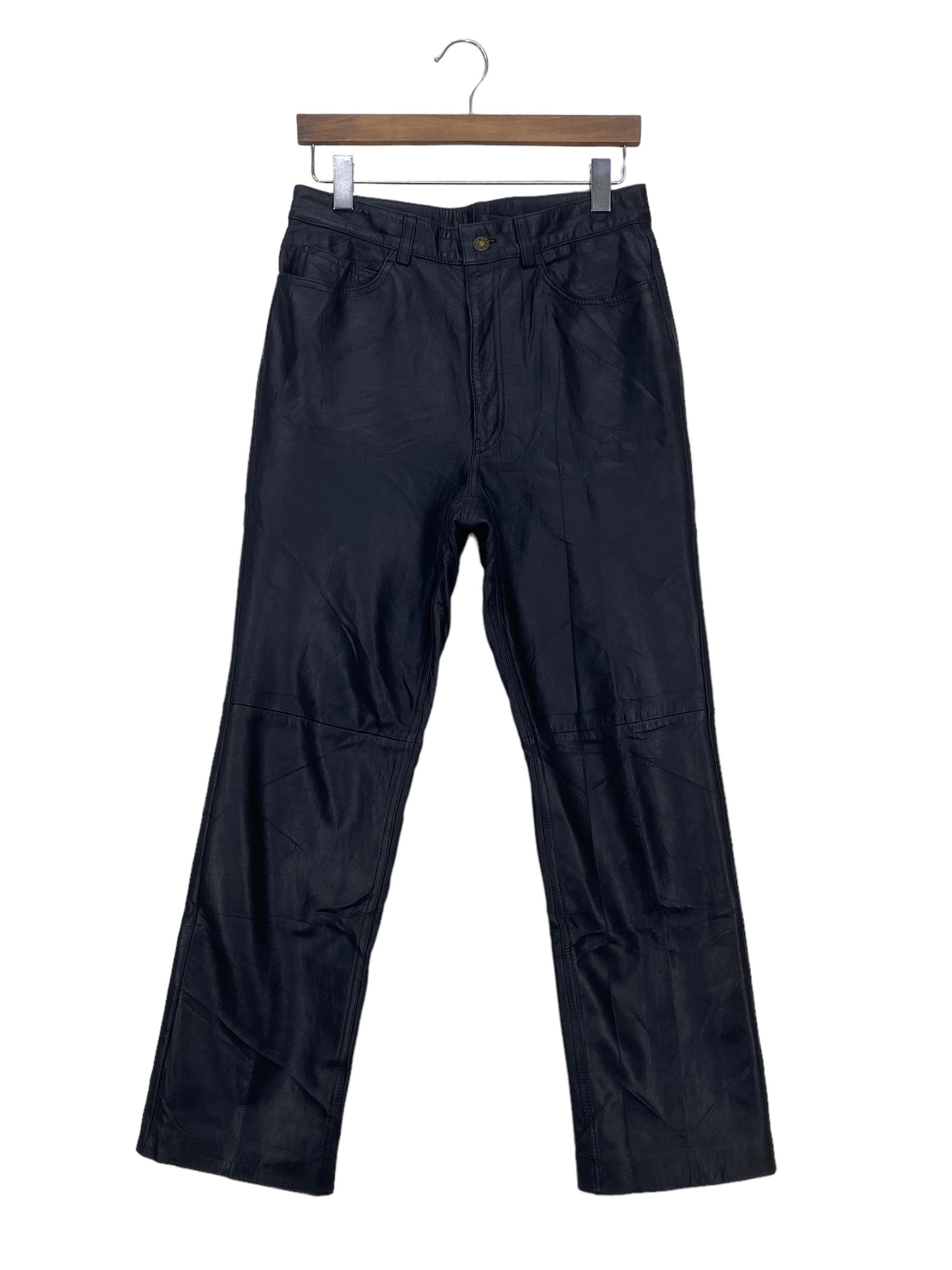 Japanese Brand Leather Pants Sheep Skin Motorcycle Black Pants Size US 30 / EU 46 - 1 Thumbnail