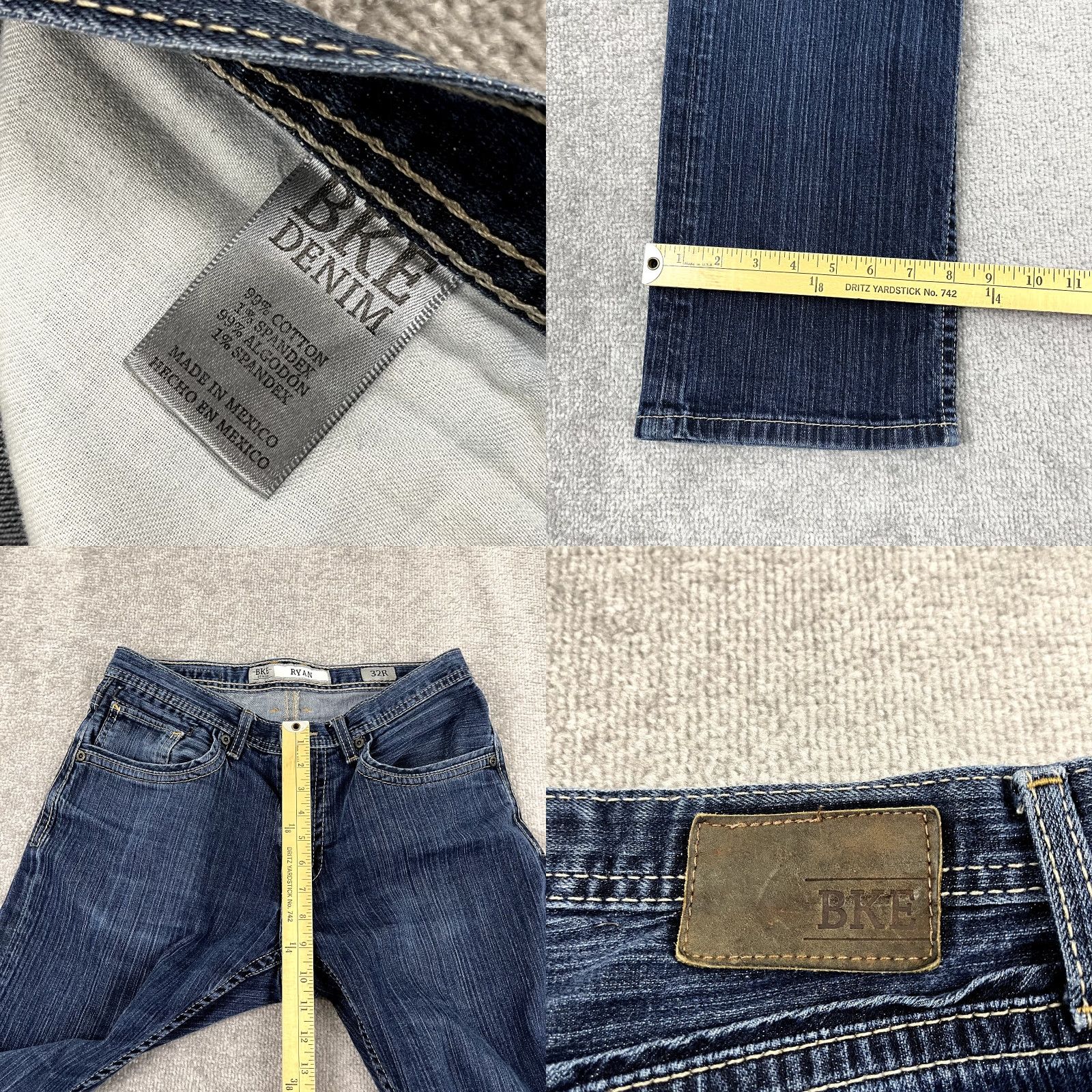 BKE BKE Jeans Mens Size 32 Regular Blue Denim Medium Wash Stretch Straight Leg 5-Pocket Classic American Outdoor Vintage No Size US 32 / EU 48 - 8 Thumbnail