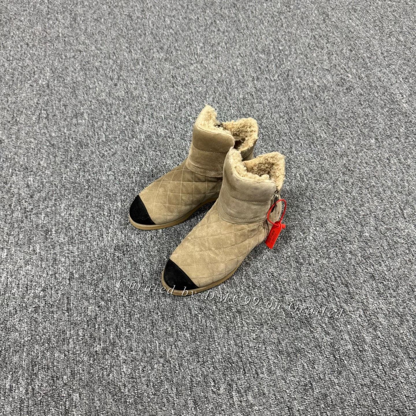 Chanel Chanel Quilted Lamb Fur Lined Short Snow Boots Size US 5.5 / IT 35.5 - 1 Thumbnail