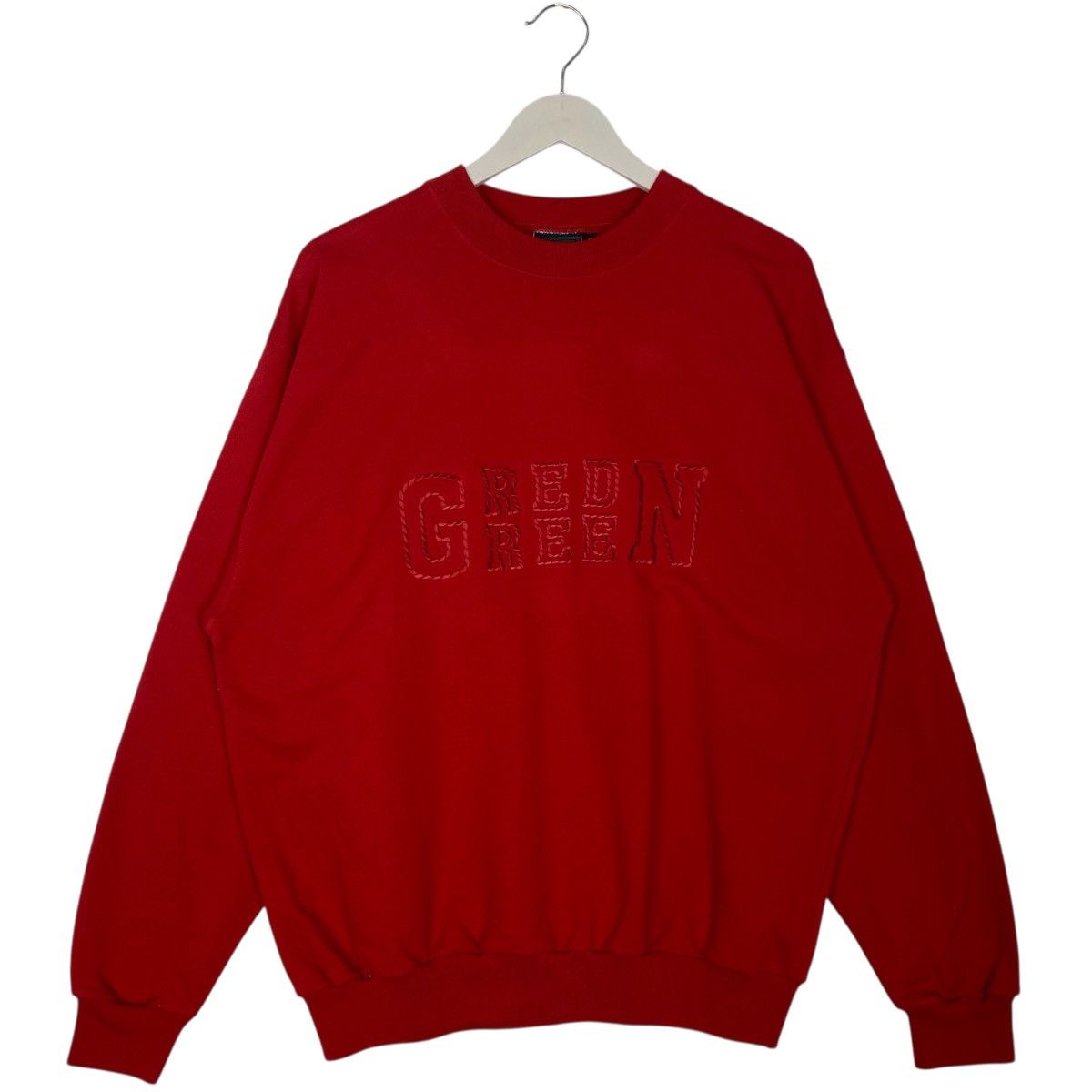 Vintage Vintage Red/Green Crewneck Sweatshirt Red Pullover Jumper M Size US L / EU 52-54 / 3 - 1 Thumbnail