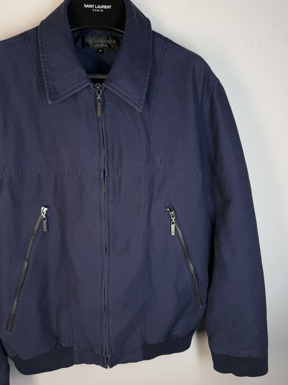 Yves Saint Laurent Cotton YSL Jacket Blue/Navy Soft YSL Bomber Size US M / EU 48-50 / 2 - 3 Thumbnail