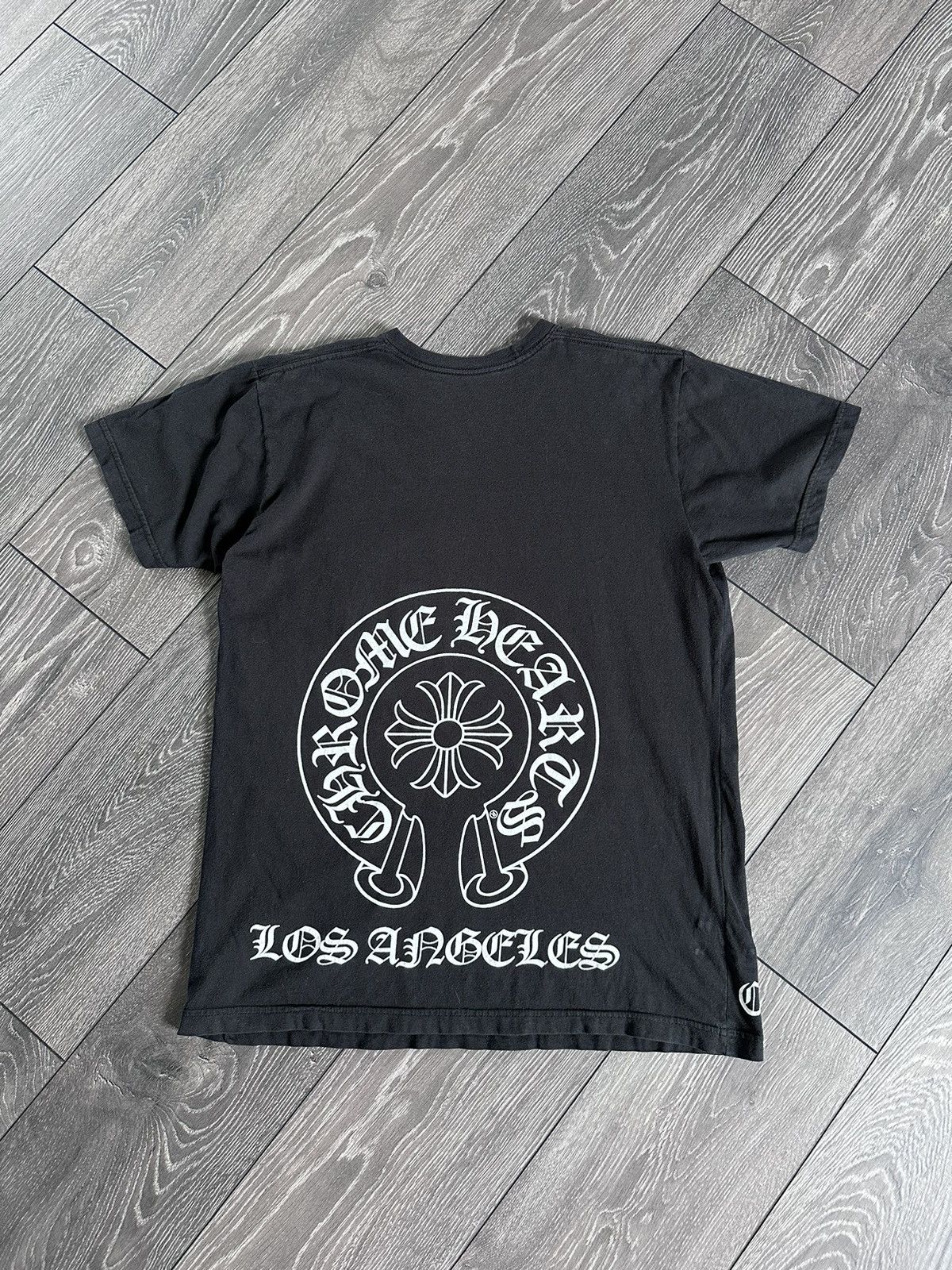 image of Chrome Hearts Horseshoe Los Angeles Exclusive Pocket T Shirt in Black, Men's (Size Large)