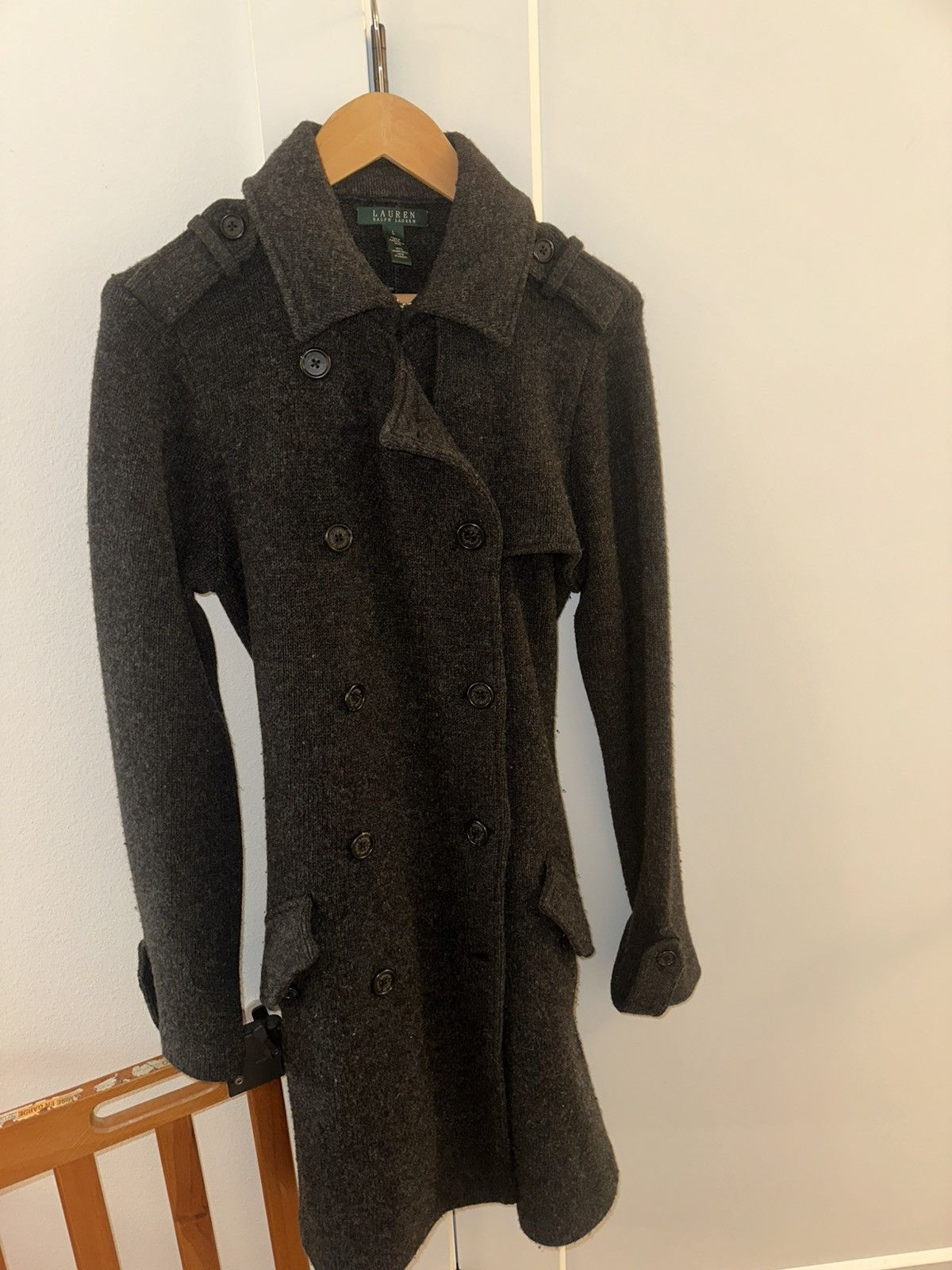 Polo Ralph Lauren × Ralph Lauren LAUREN by Ralph Lauren Lambswool trench coat no belt Size L / US 10 / IT 46 - 6 Thumbnail