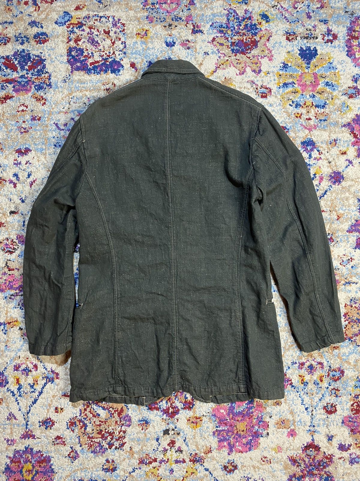 HOLLYWOOD RANCH MARKET × Vintage Blue Blue Hemp Selvedge Easy Light Denim Work Jackets Size US S / EU 44-46 / 1 - 2 Thumbnail