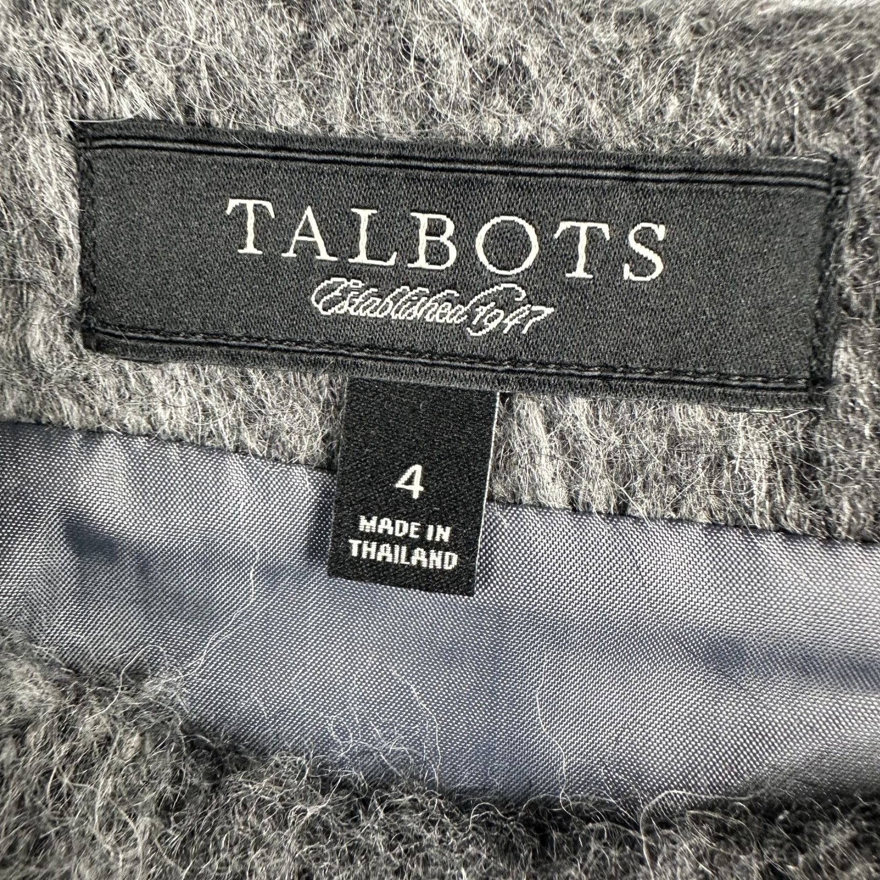 Talbots Talbots Skirt Womens 4 Gray Plaid Wool Alpaca Blend Pencil Lined Career Office Size 27" / US 4 / IT 40 - 2 Thumbnail