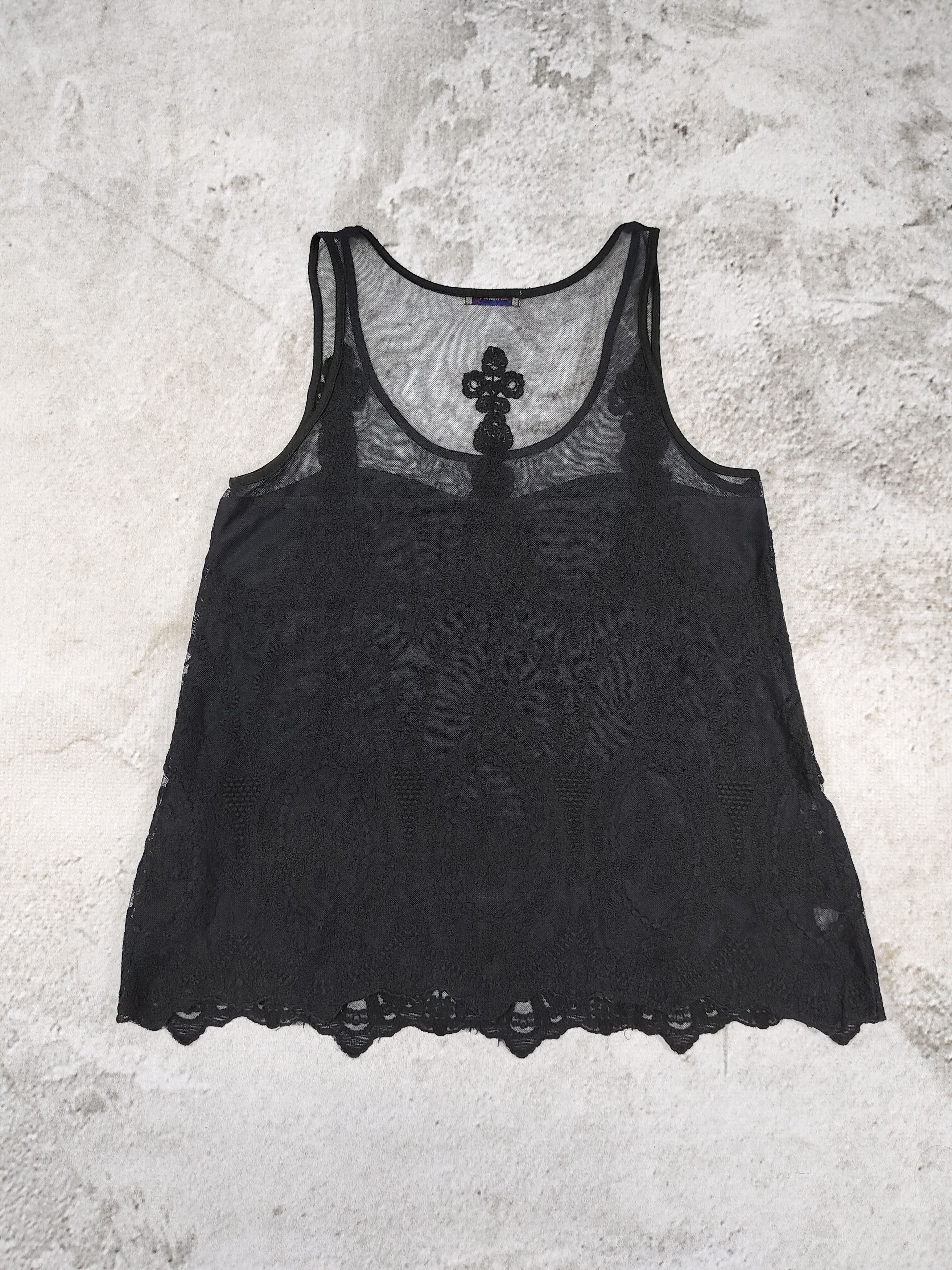 MOUSSY Moussy🇯🇵Gothic Mori Sheer Floral Lace Mesh Top Size M / US 6-8 / IT 42-44 - 7 Thumbnail