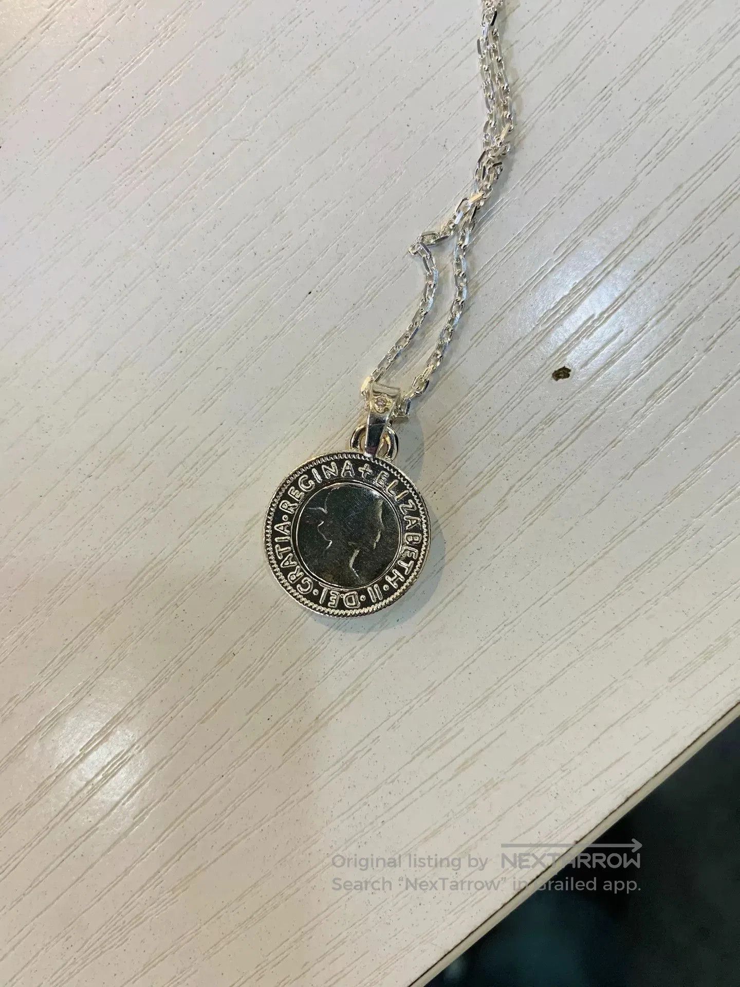 AQUA Silver Chain Necklace with Rotating Feature. Size ONE SIZE - 4 Thumbnail
