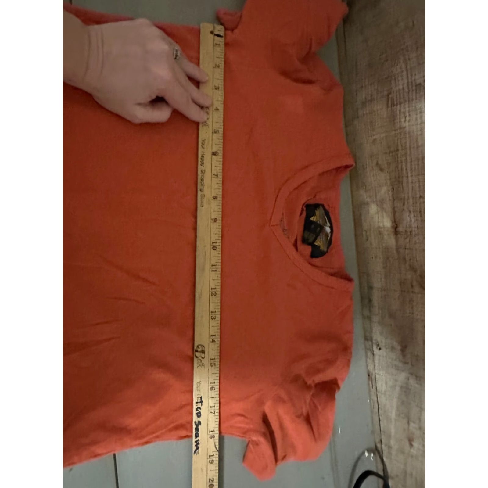 Harley Davidson Harley-Davidson T Shirt Womens Medium Orange Long Sleeve Cap Rhinestone Embellished Logo Knit Cotton Blend Regular Fit Vintage No Size M / US 6-8 / IT 42-44 - 4 Thumbnail