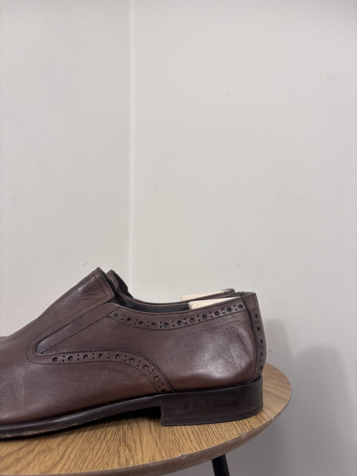 Baldinini Baldinini Men’s Brown Leather Cap Toe Slip On Dress Shoes Size US 12 / EU 45 - 12 Thumbnail
