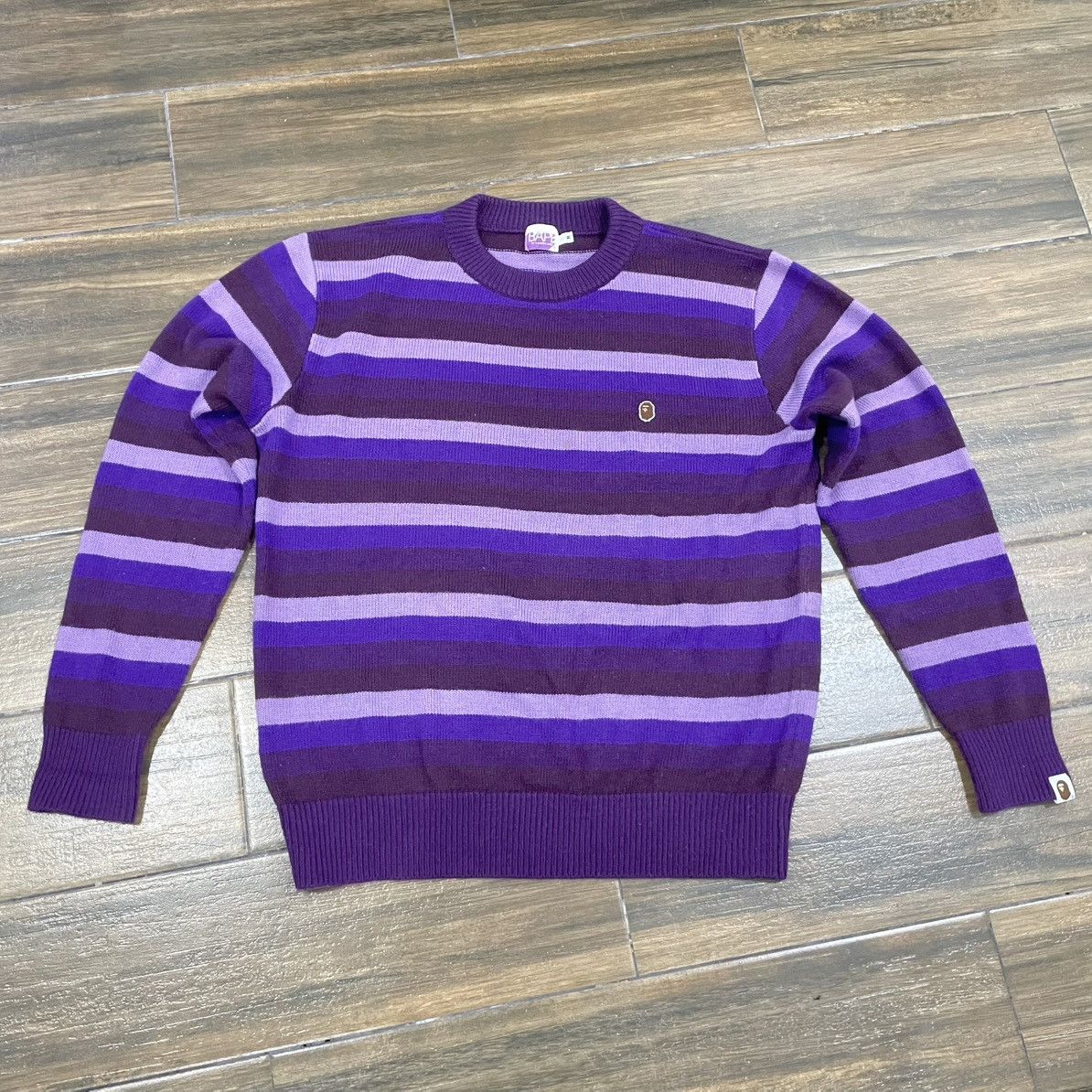BAPE Striped Knitwear Sweatshirt vtg style