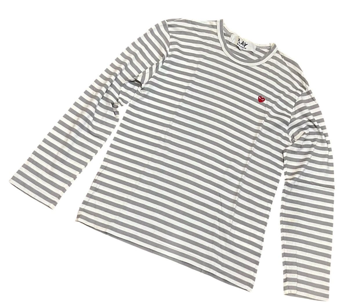 Comme des Garcons Cdg play AD2017 striped mini heart logo longsleeve Size US M / EU 48-50 / 2 - 3 Thumbnail