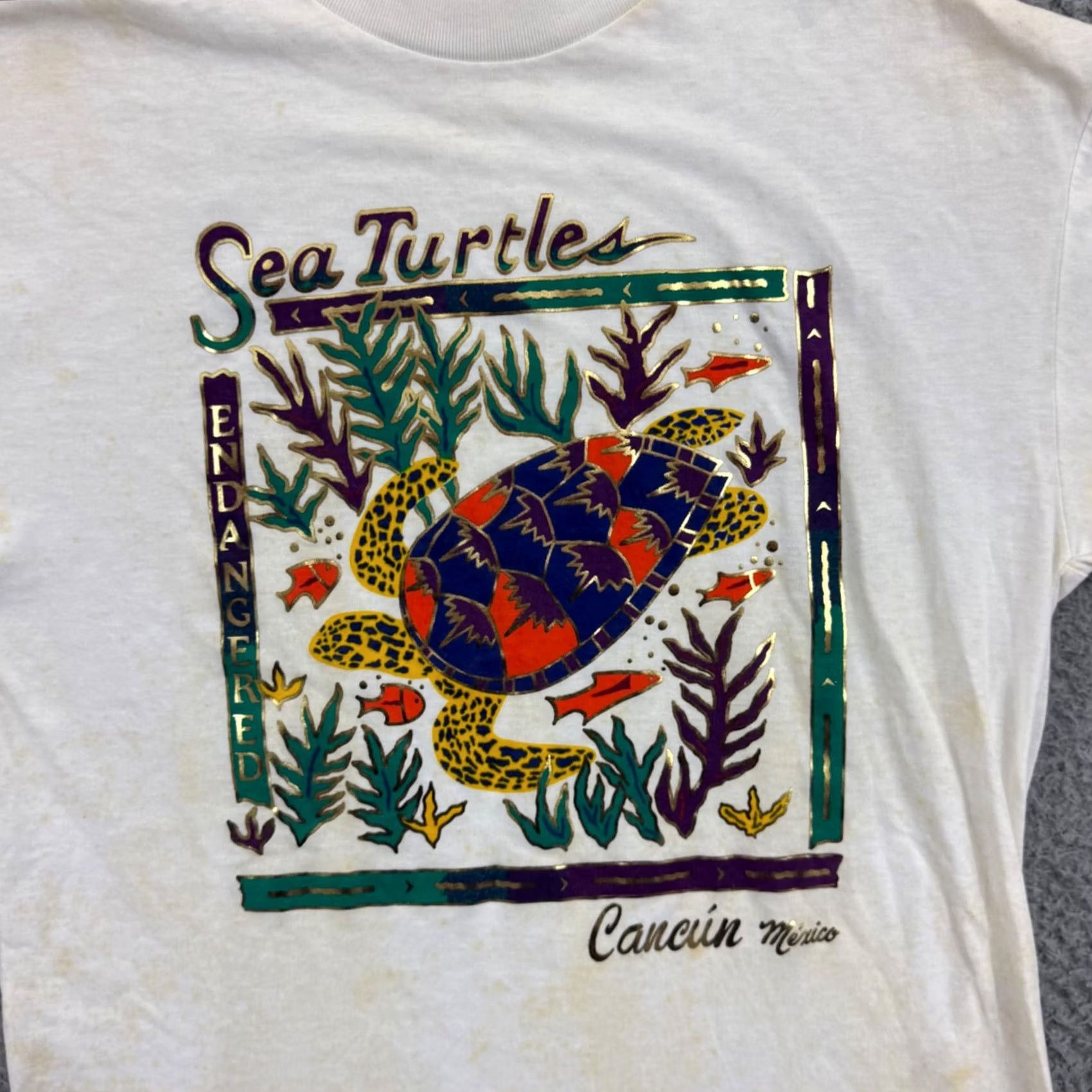 Vintage Vintage 80s Sea Turtles Shirt - Adult Small Size Unisex Travel Outdoor Knit Size US S / EU 44-46 / 1 - 3 Thumbnail