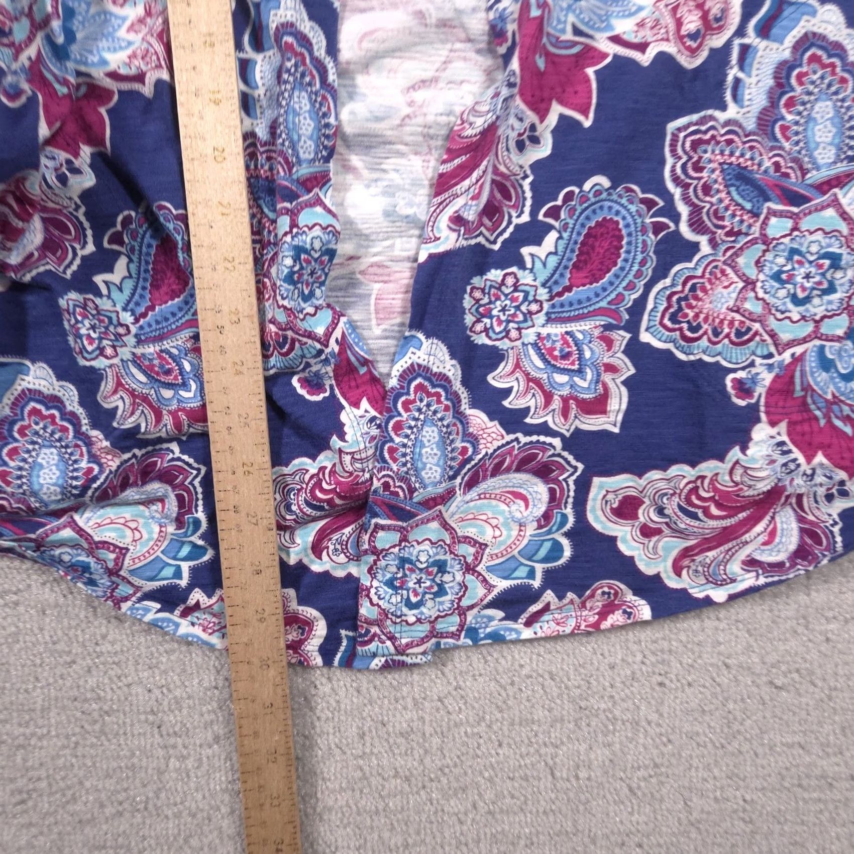 Vintage Chico's Shirt Womens 1 Blue Paisley Open Front Long Sleeve Tunic Top Stretch Shirt Mens? Size XS / US 0-2 / IT 36-38 - 7 Thumbnail
