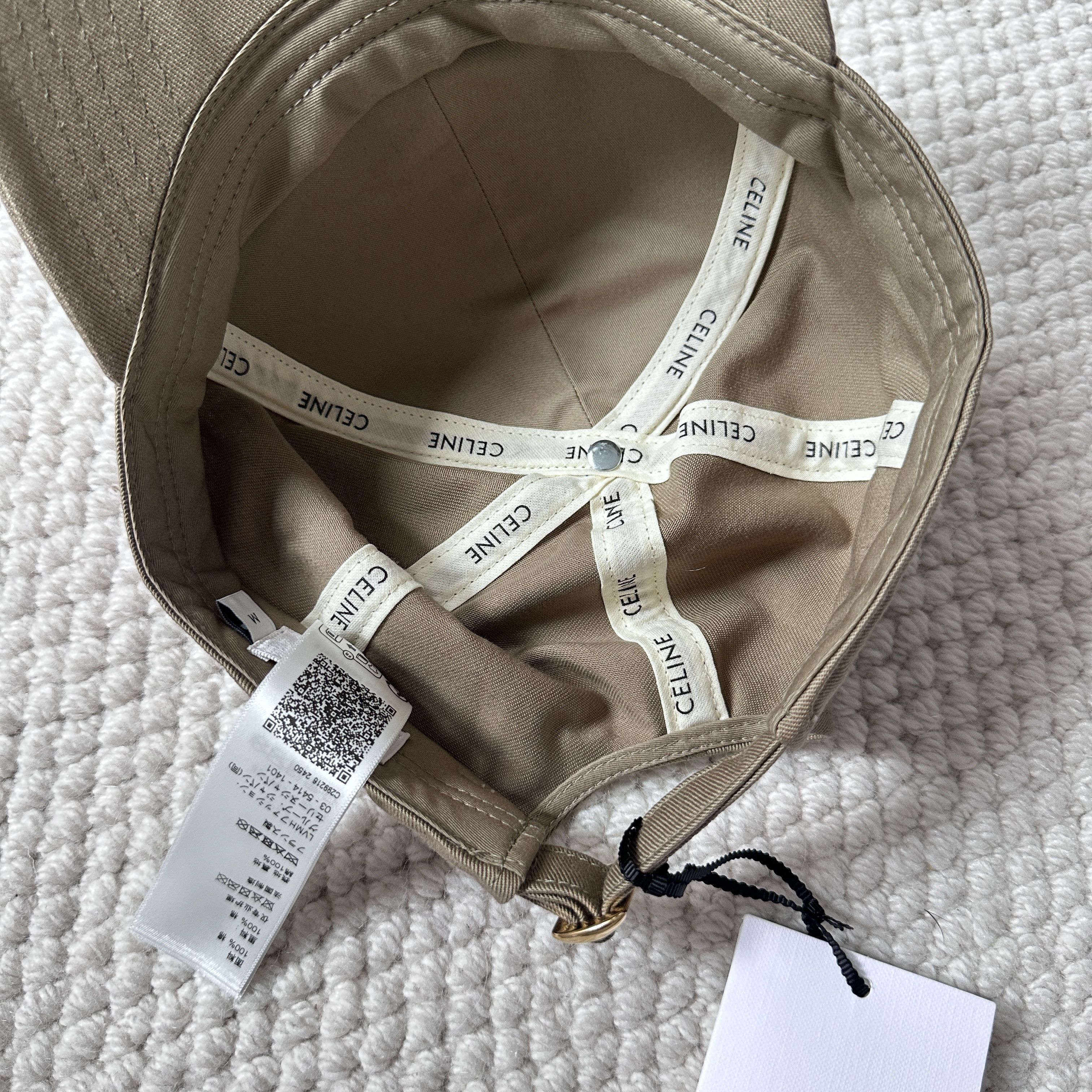 Celine CELINE Triomphe Baseball Cap In Cotton OLIVE Size ONE SIZE - 4 Thumbnail